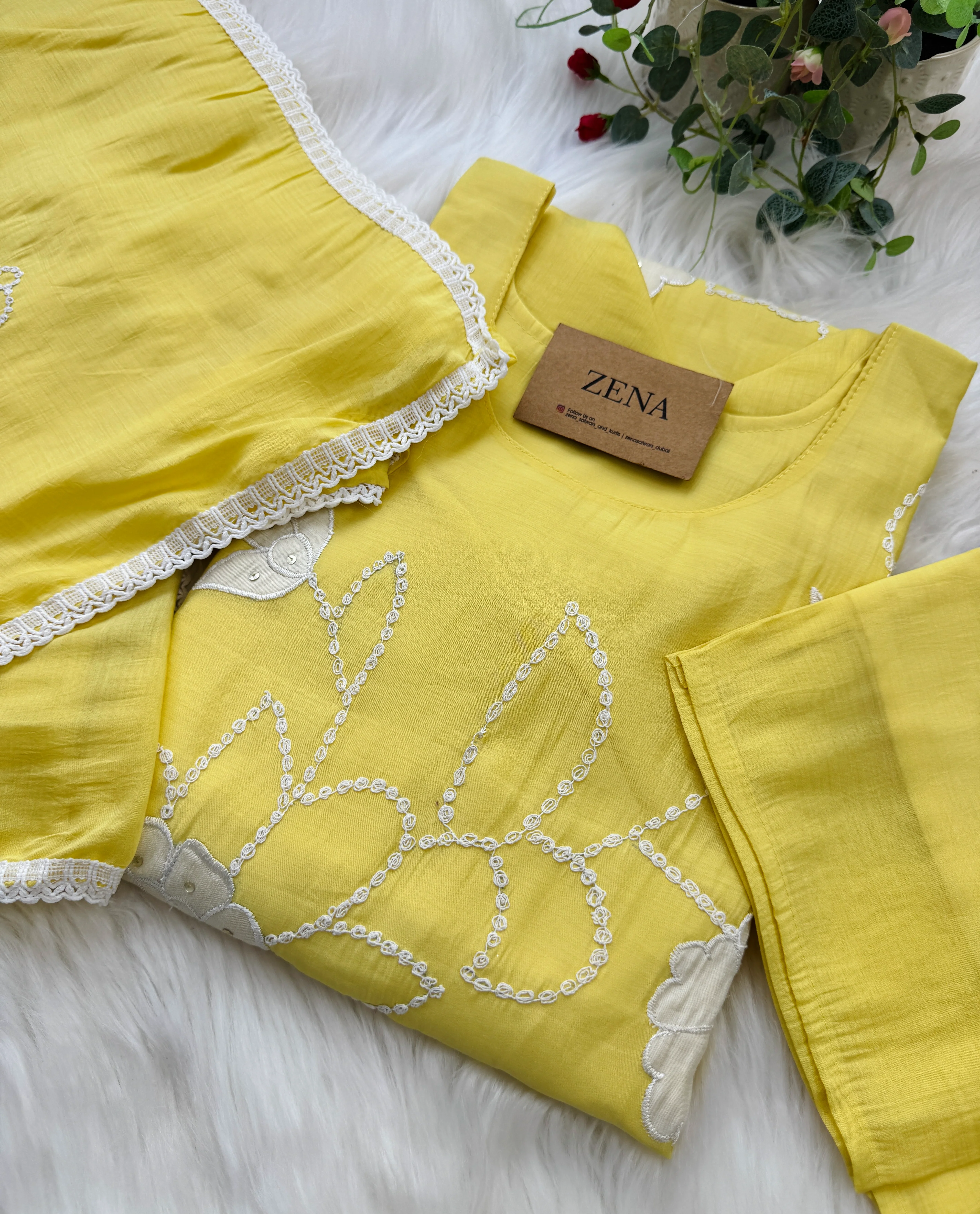 ✨ Premium Mul Chanderi Embroidered Kurti Set ✨