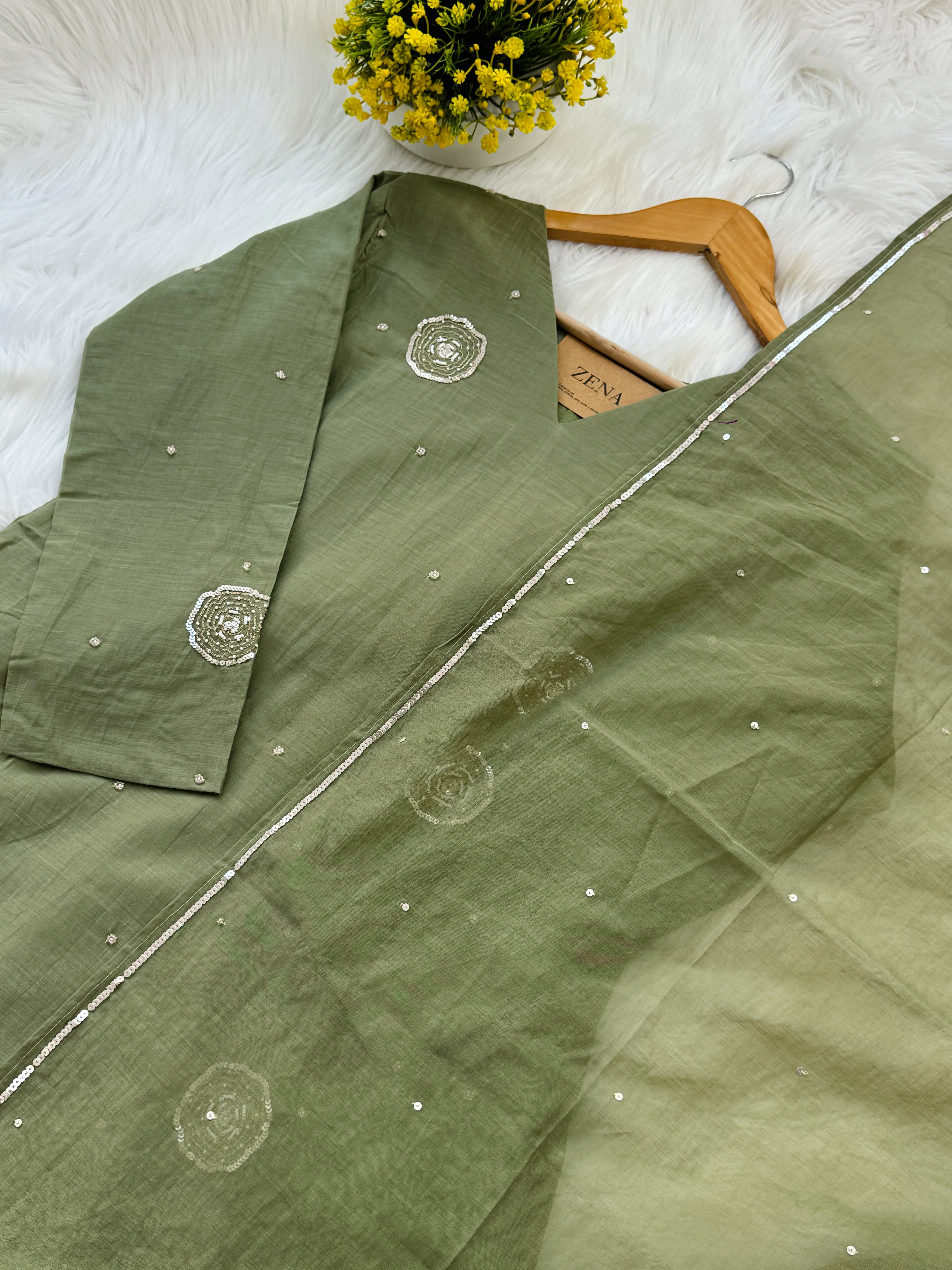 ✨ Premium Mul Chanderi Embroidered Kurti Set ✨ - Image 4