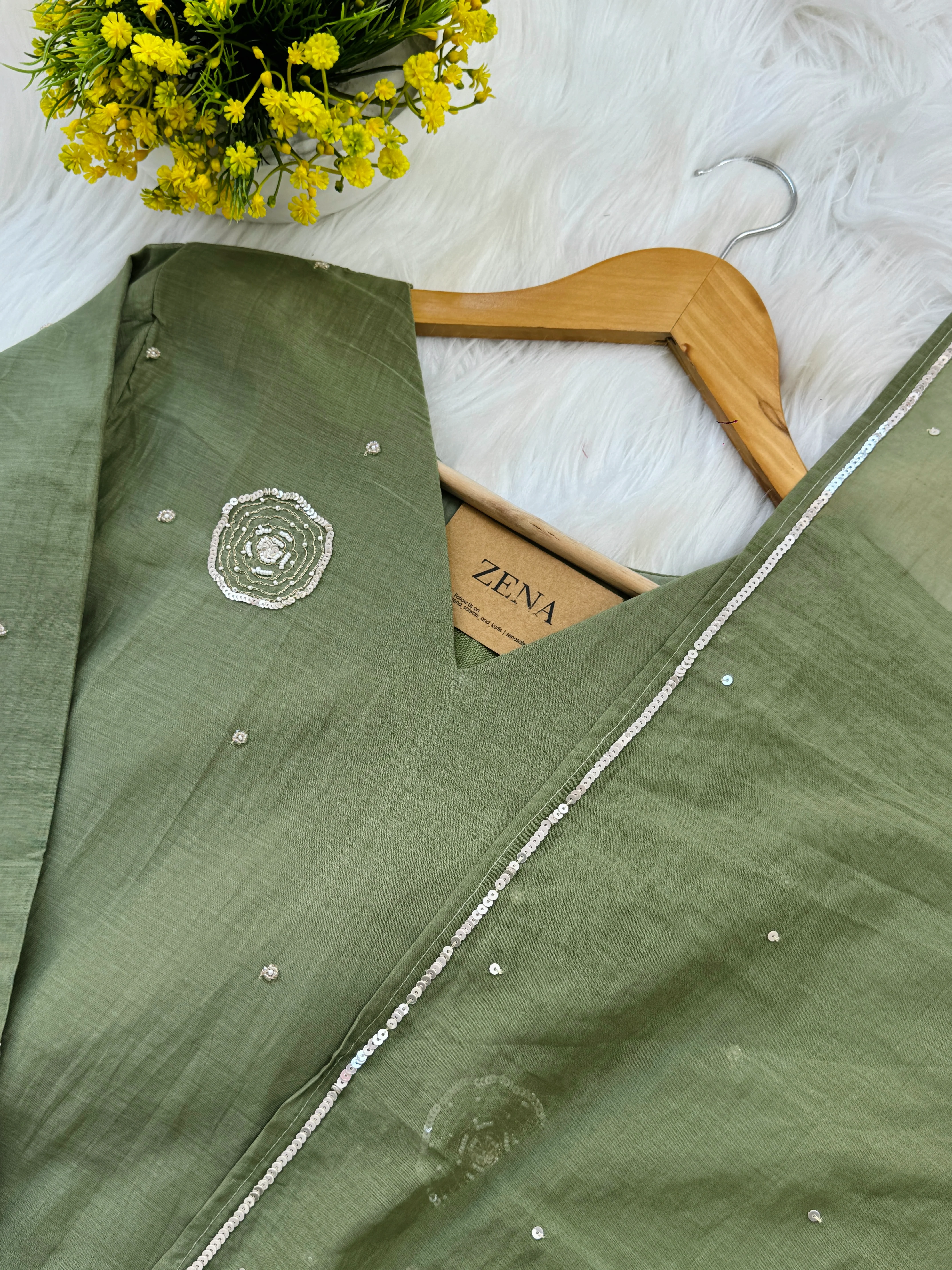 ✨ Premium Mul Chanderi Embroidered Kurti Set ✨ - Image 5