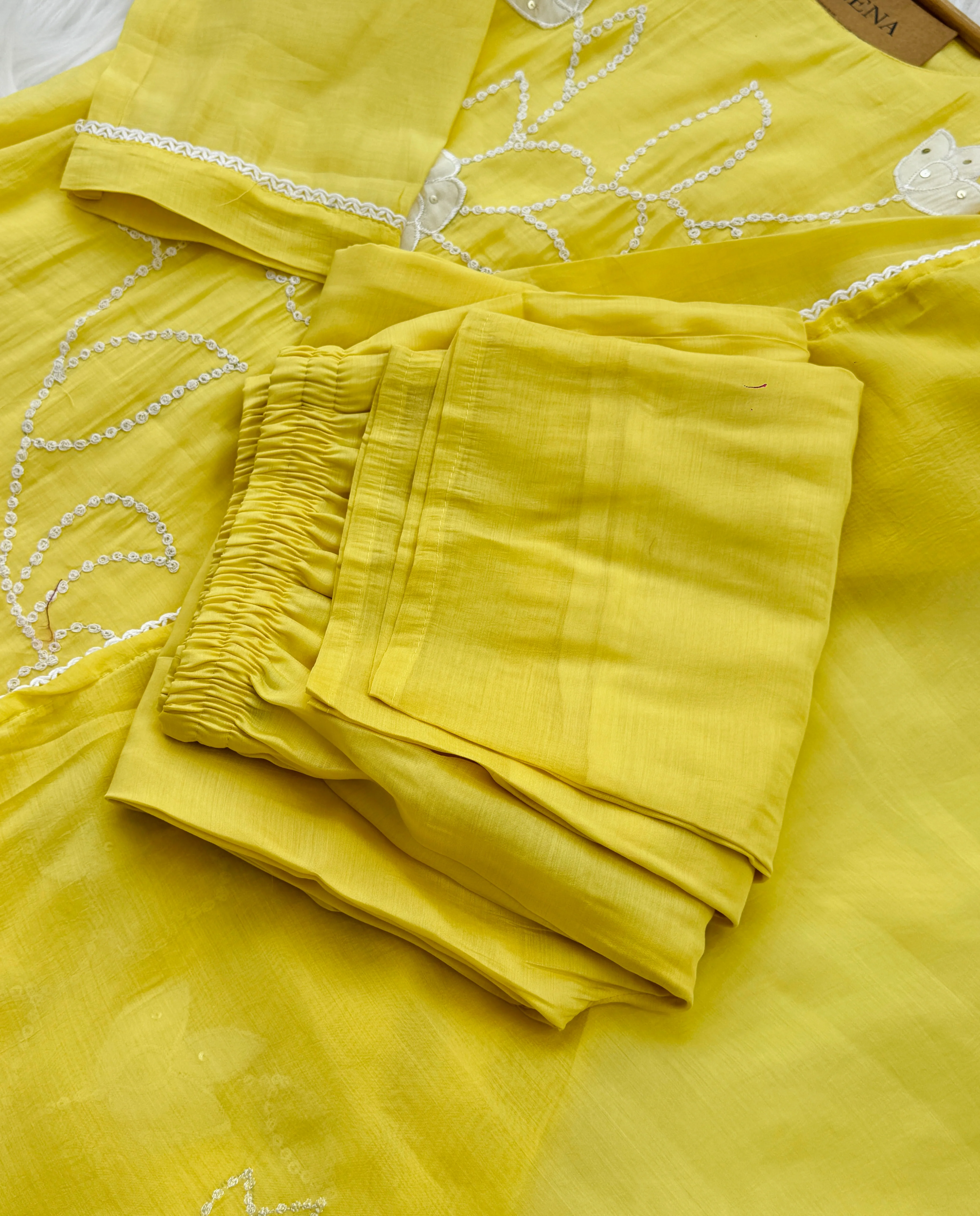 ✨ Premium Mul Chanderi Embroidered Kurti Set ✨ - Image 3
