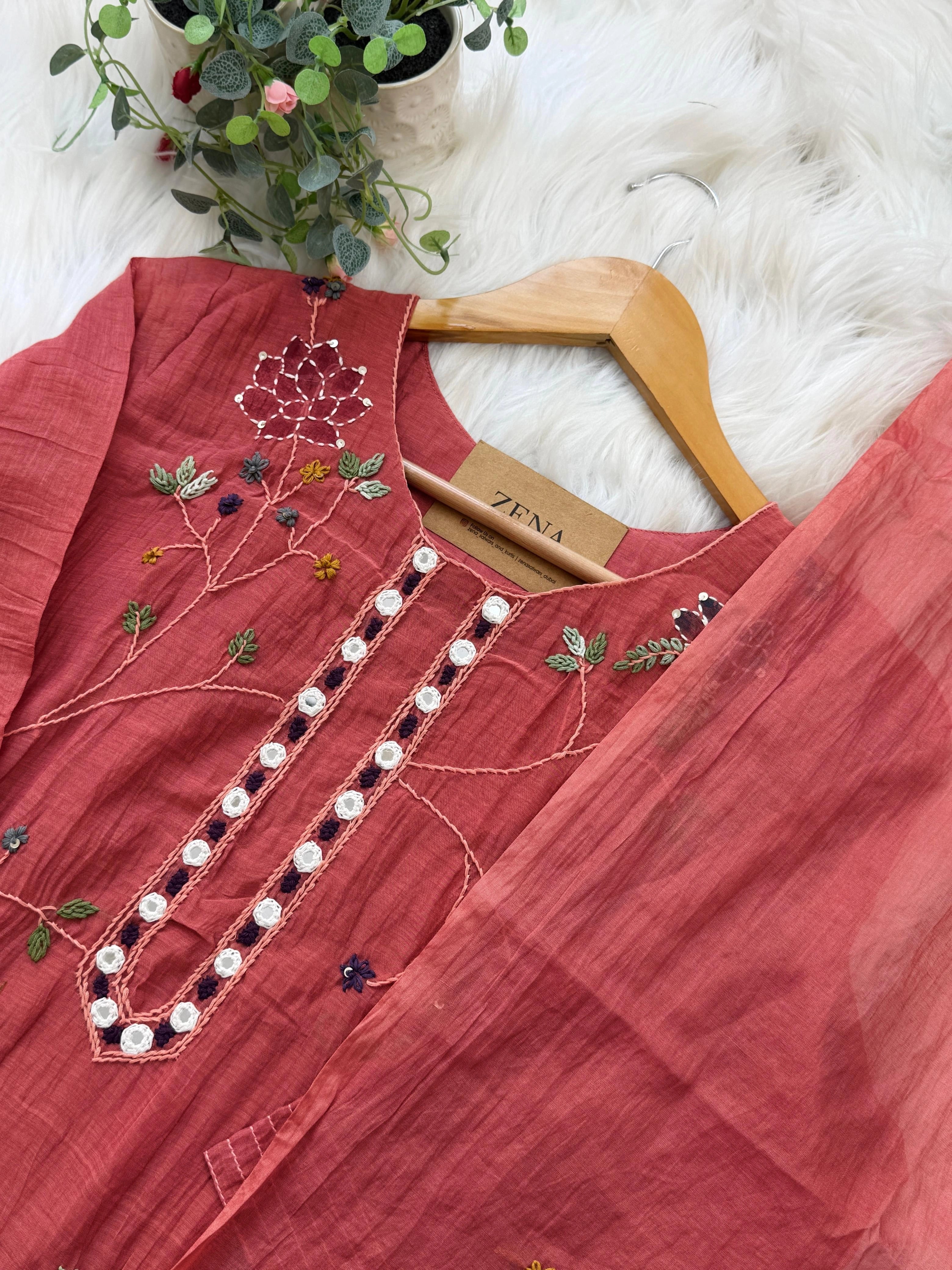 ✨ Premium Mul Chanderi Embroidered Kurti Set ✨ - Image 6