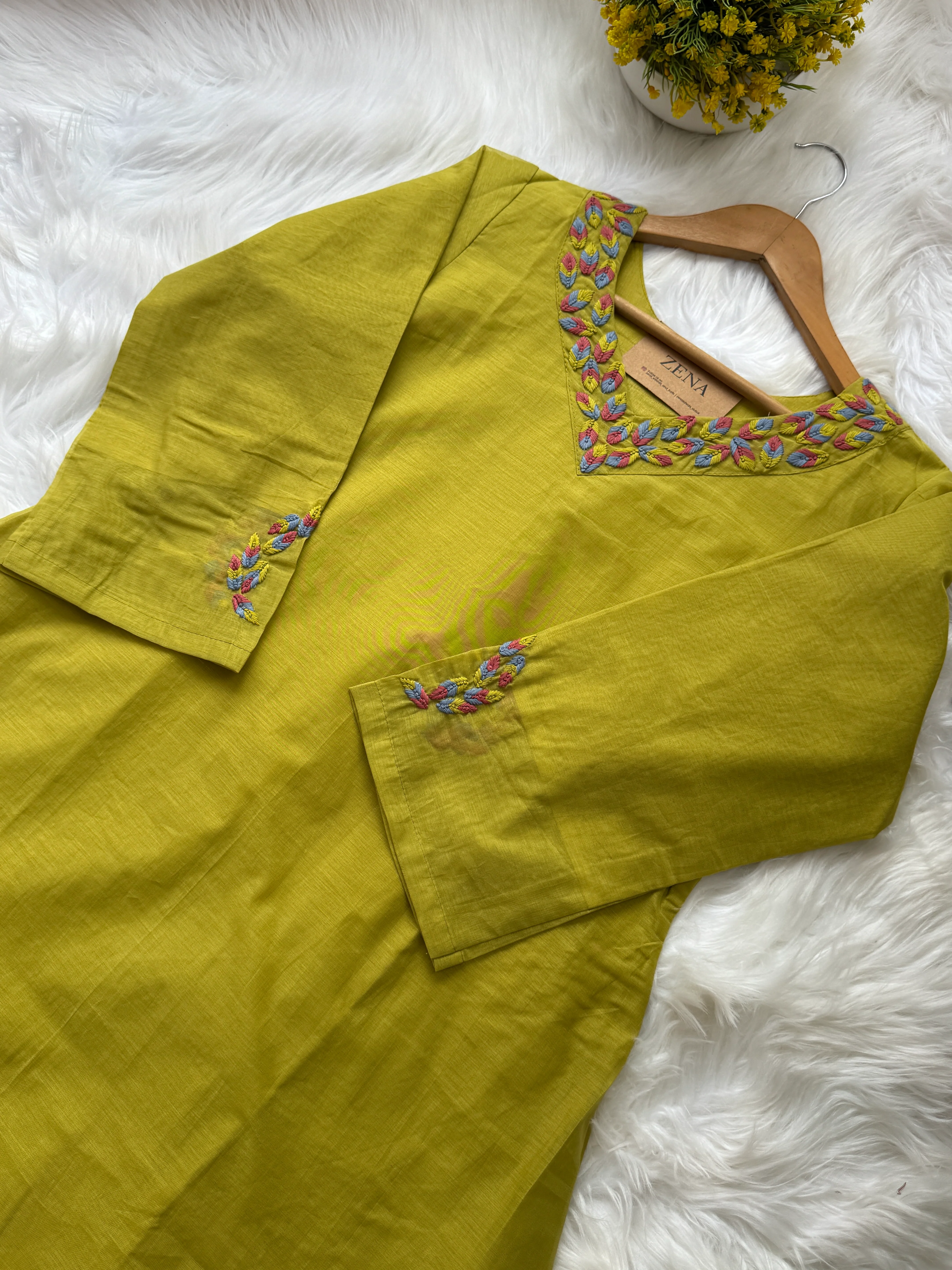 ✨ Premium Mul Chanderi Hand-Detailed Kurti Set ✨ - Image 4