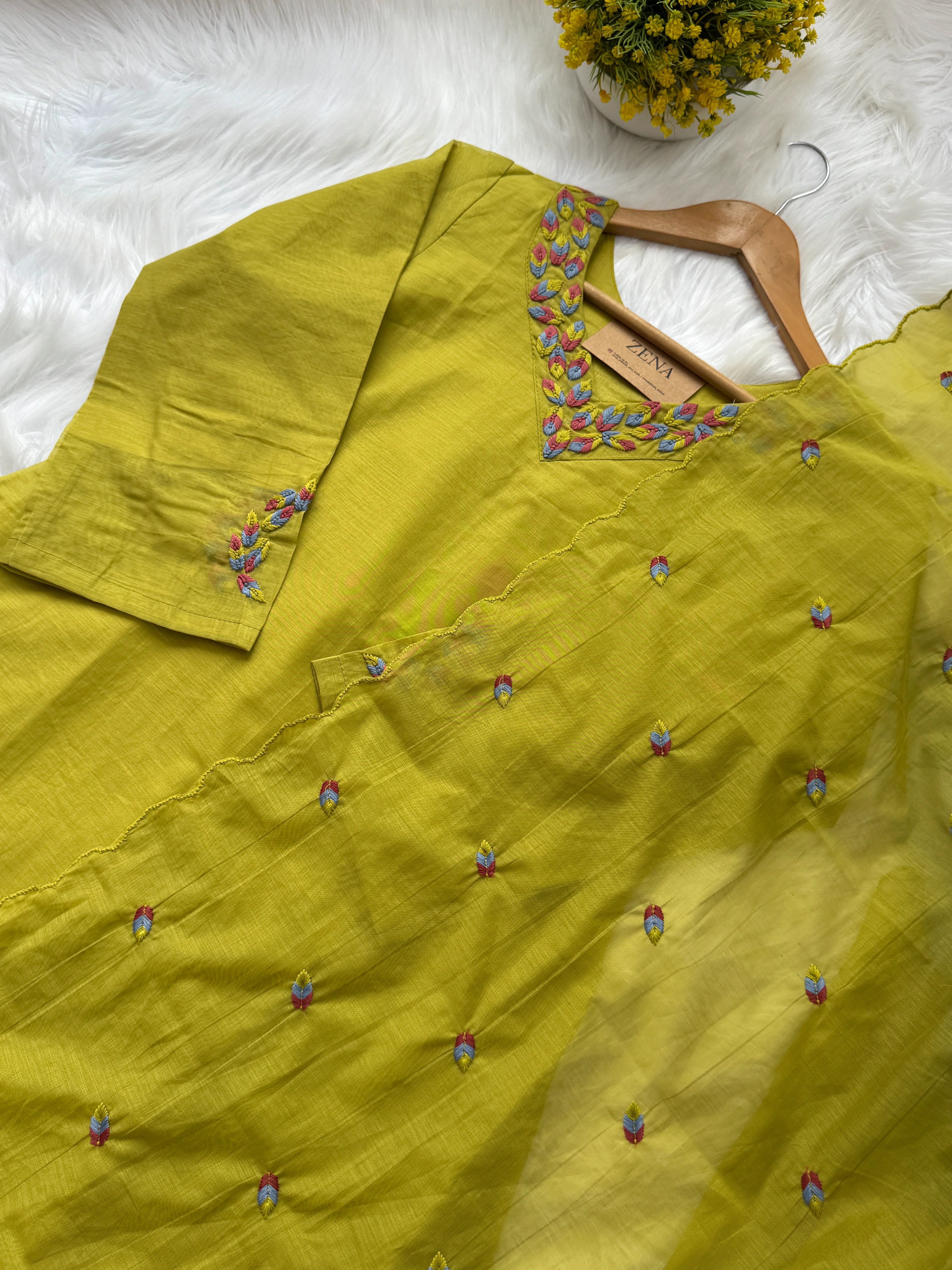 ✨ Premium Mul Chanderi Hand-Detailed Kurti Set ✨ - Image 6