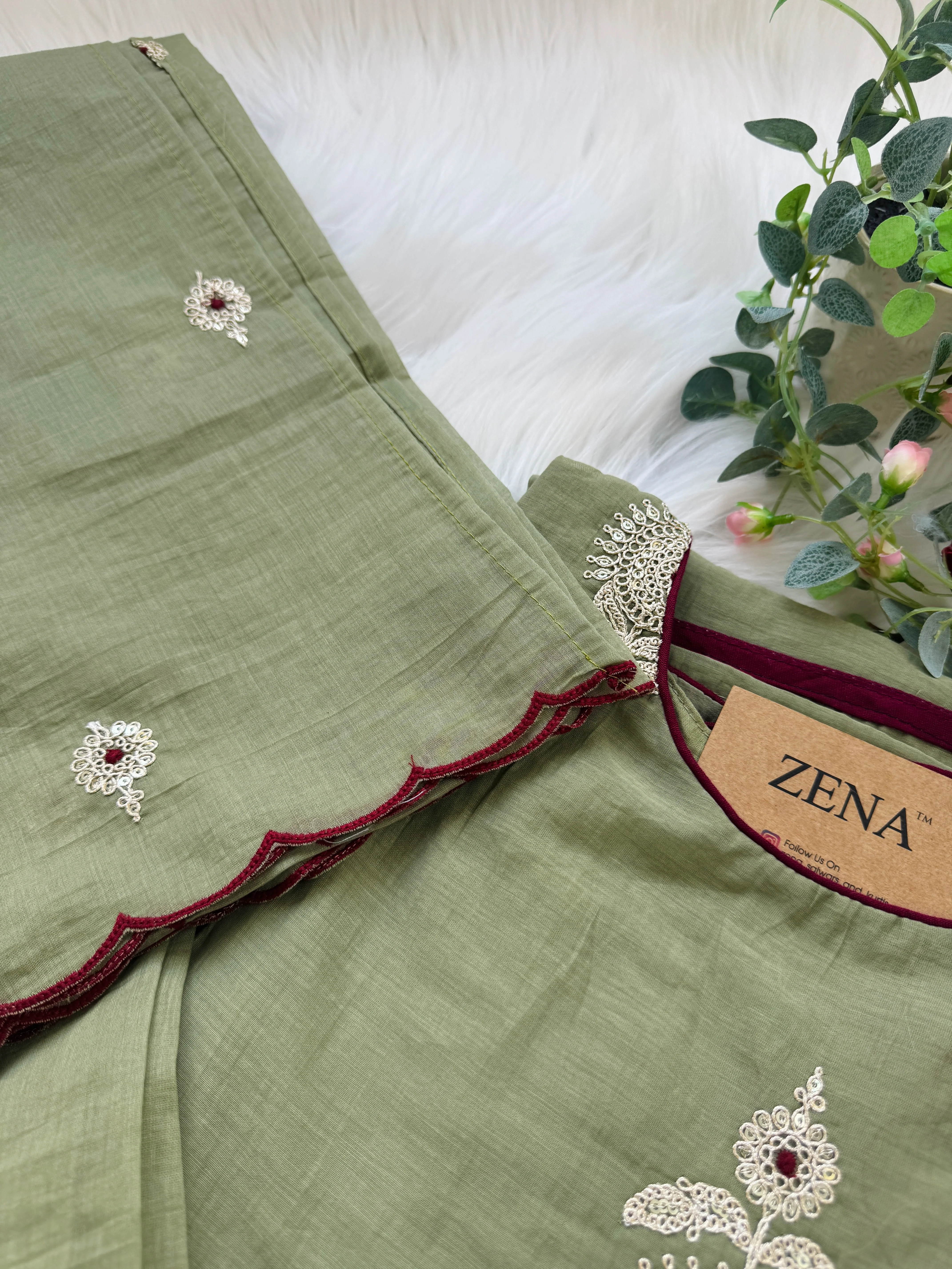 β¨ Premium Mul Chanderi Hand-Detailed Kurti Set β¨ - Image 3