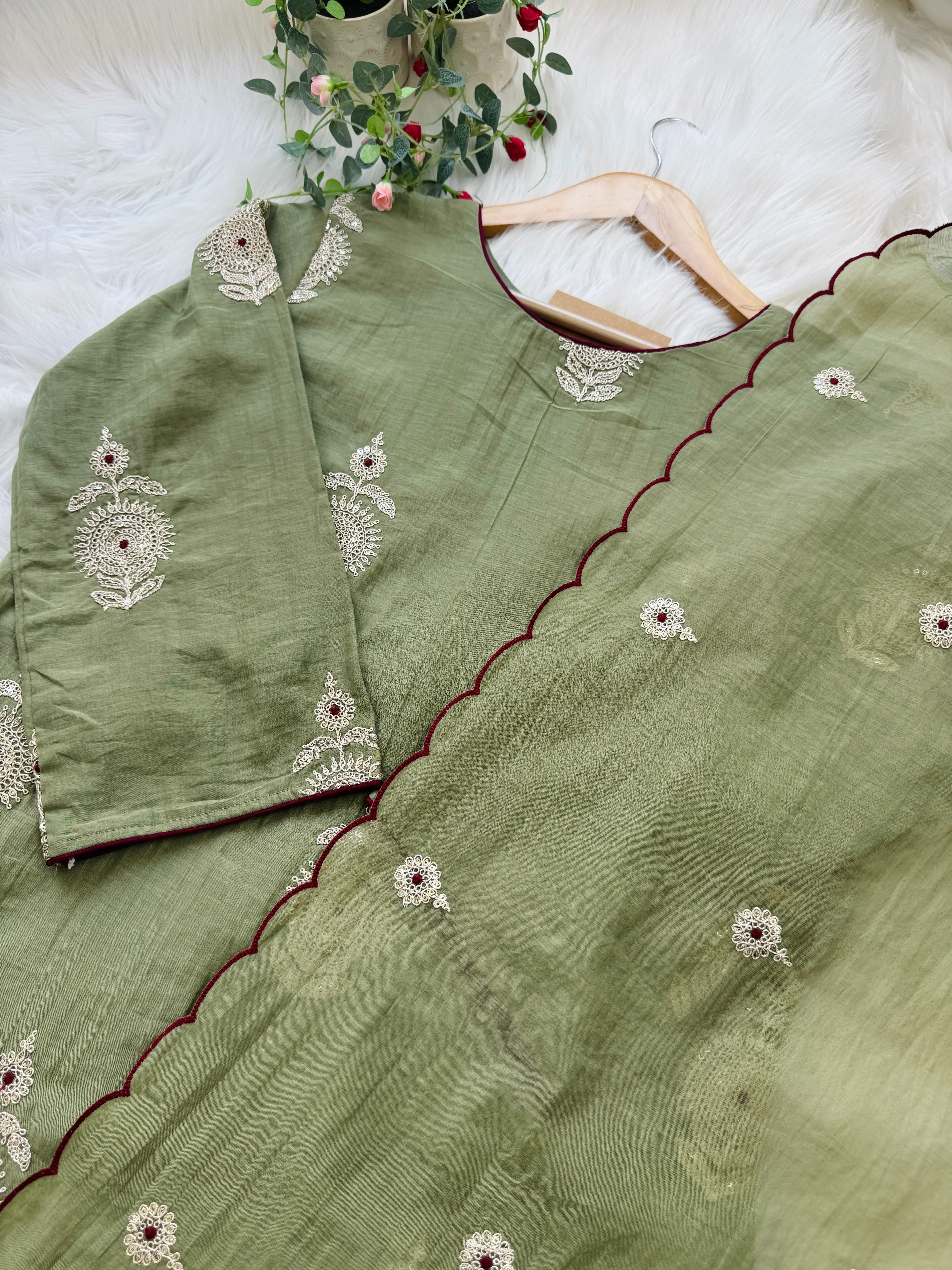 β¨ Premium Mul Chanderi Hand-Detailed Kurti Set β¨ - Image 5