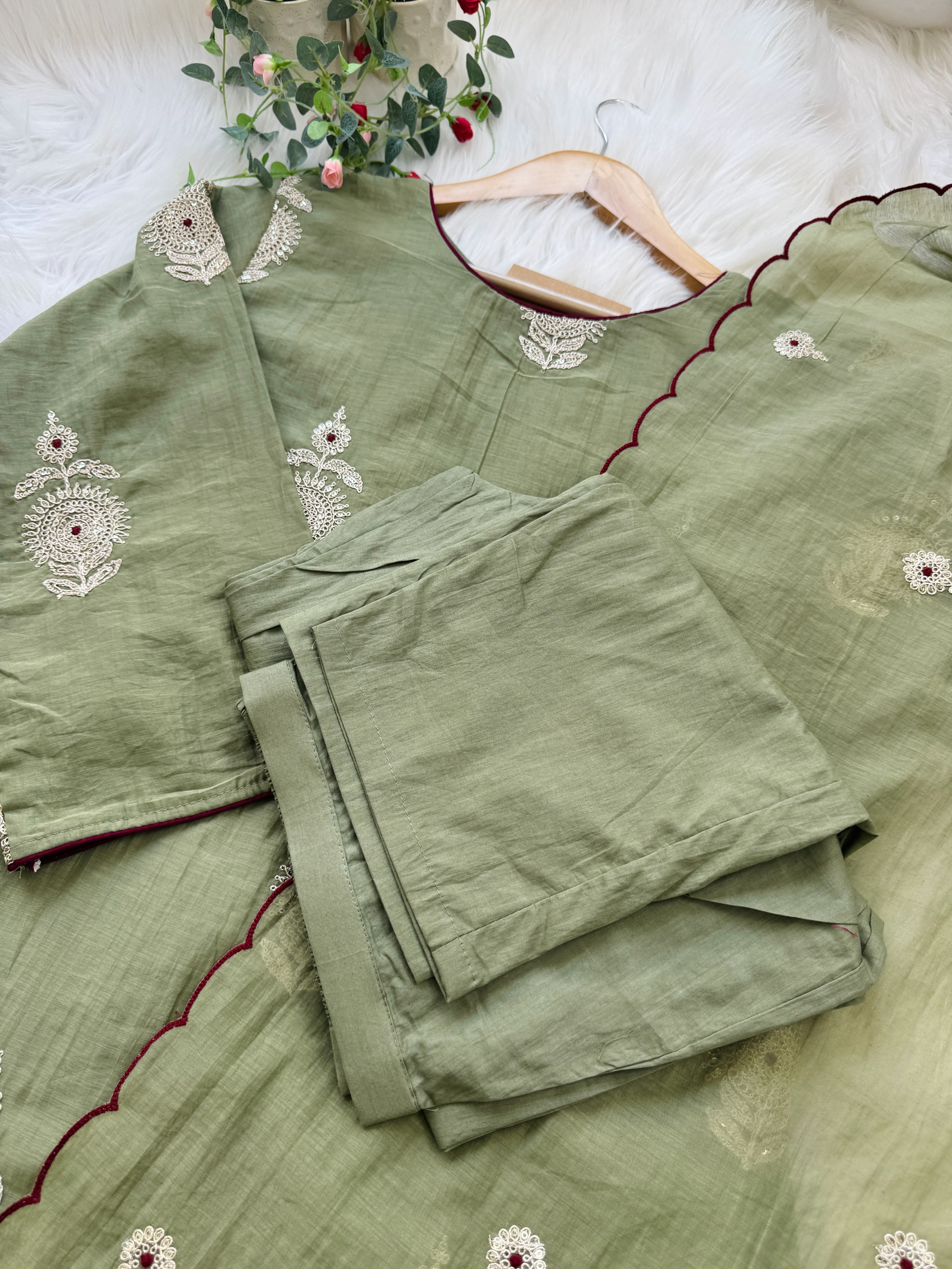 β¨ Premium Mul Chanderi Hand-Detailed Kurti Set β¨ - Image 6