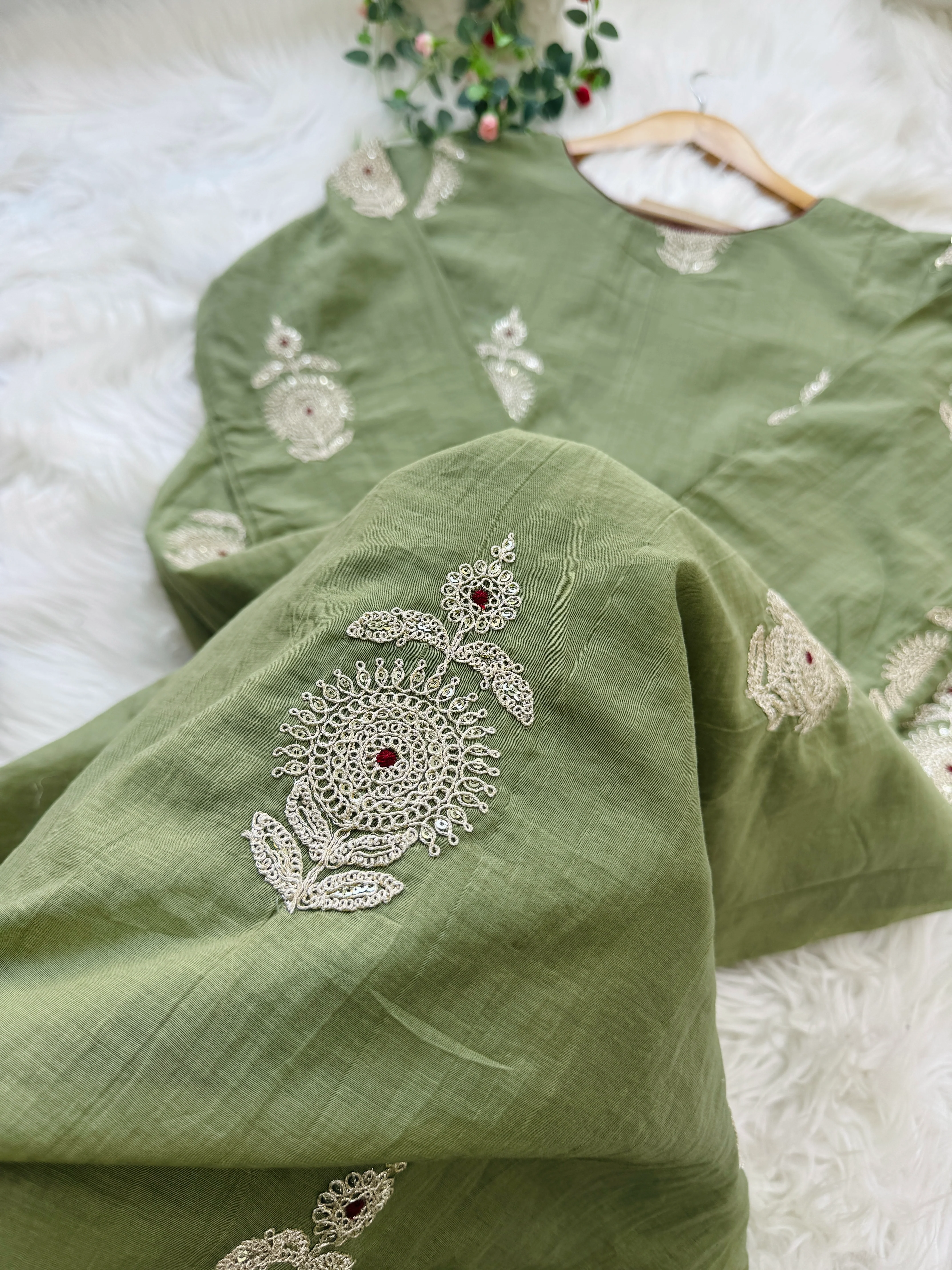 β¨ Premium Mul Chanderi Hand-Detailed Kurti Set β¨ - Image 7