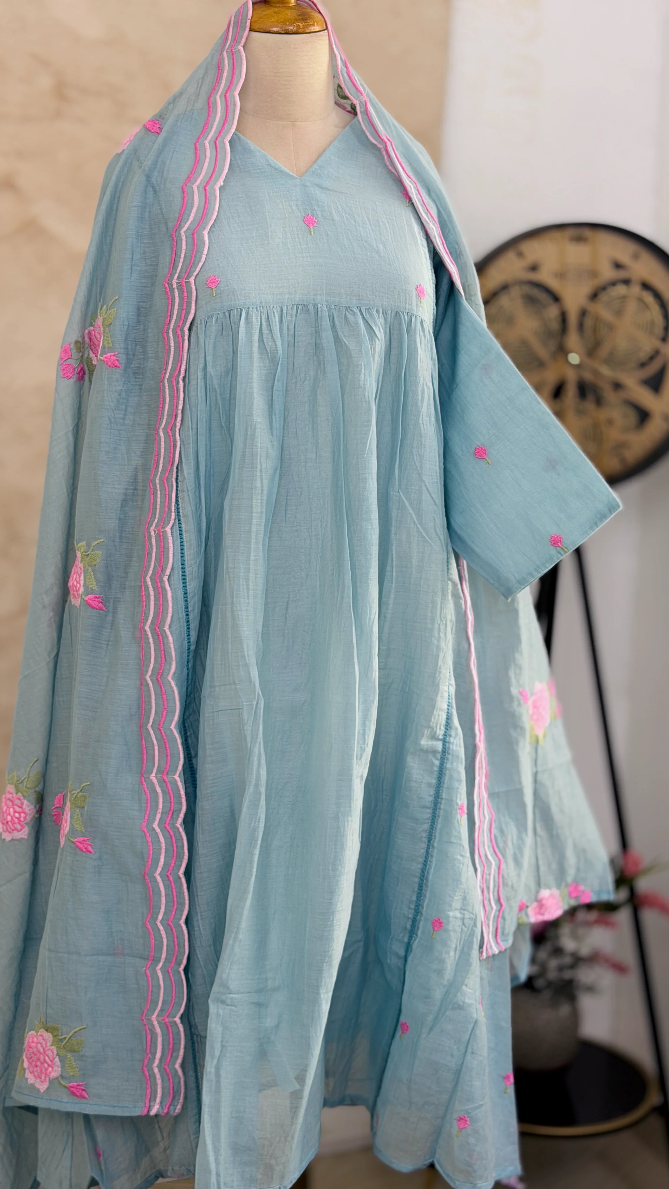 ✨ Premium Mul Chanderi Hand-Detailed Kurti Set ✨ - Image 7