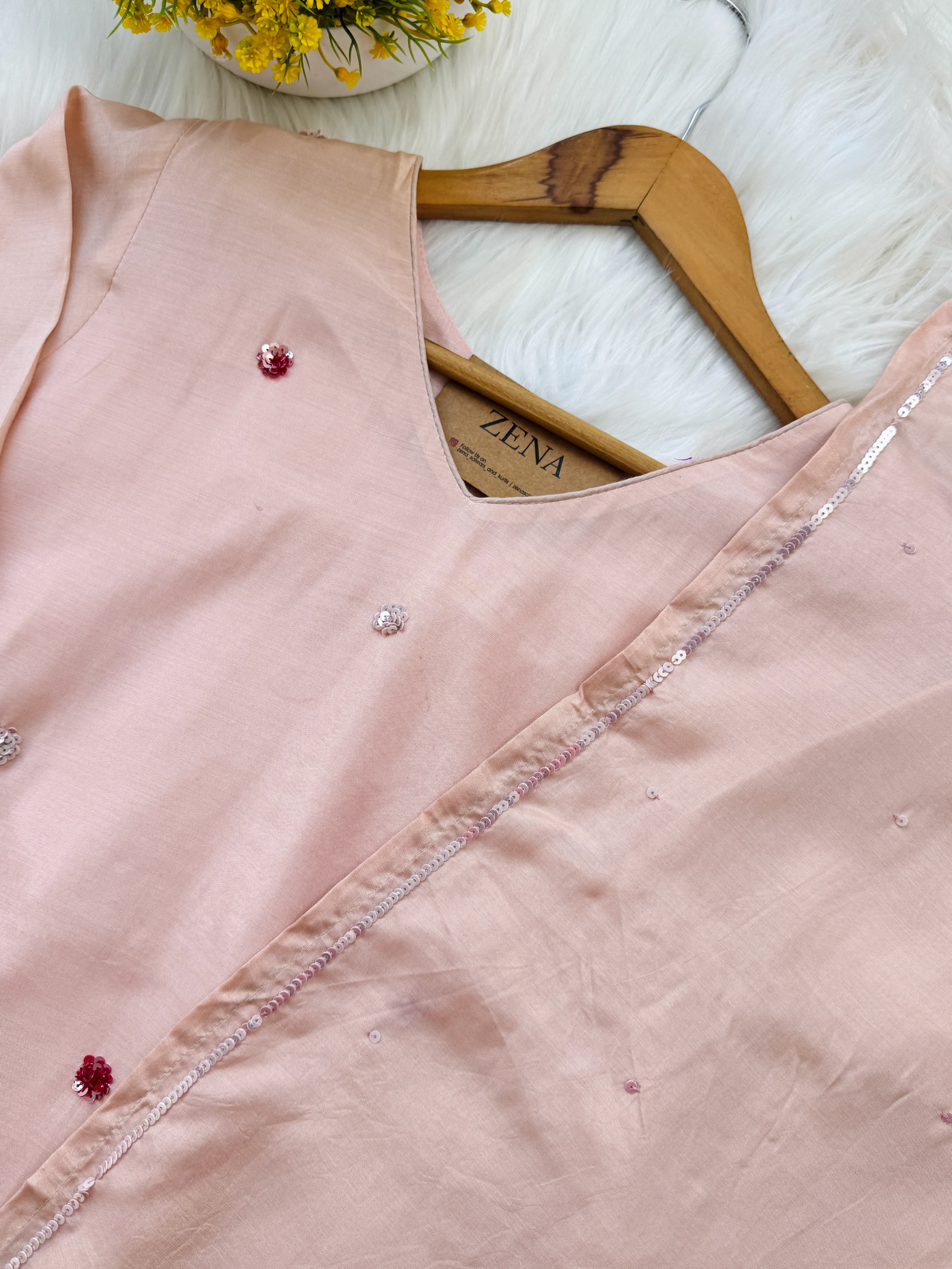 ✨ Premium Mul Chanderi Hand Detailed Kurti Set ✨ - Image 4