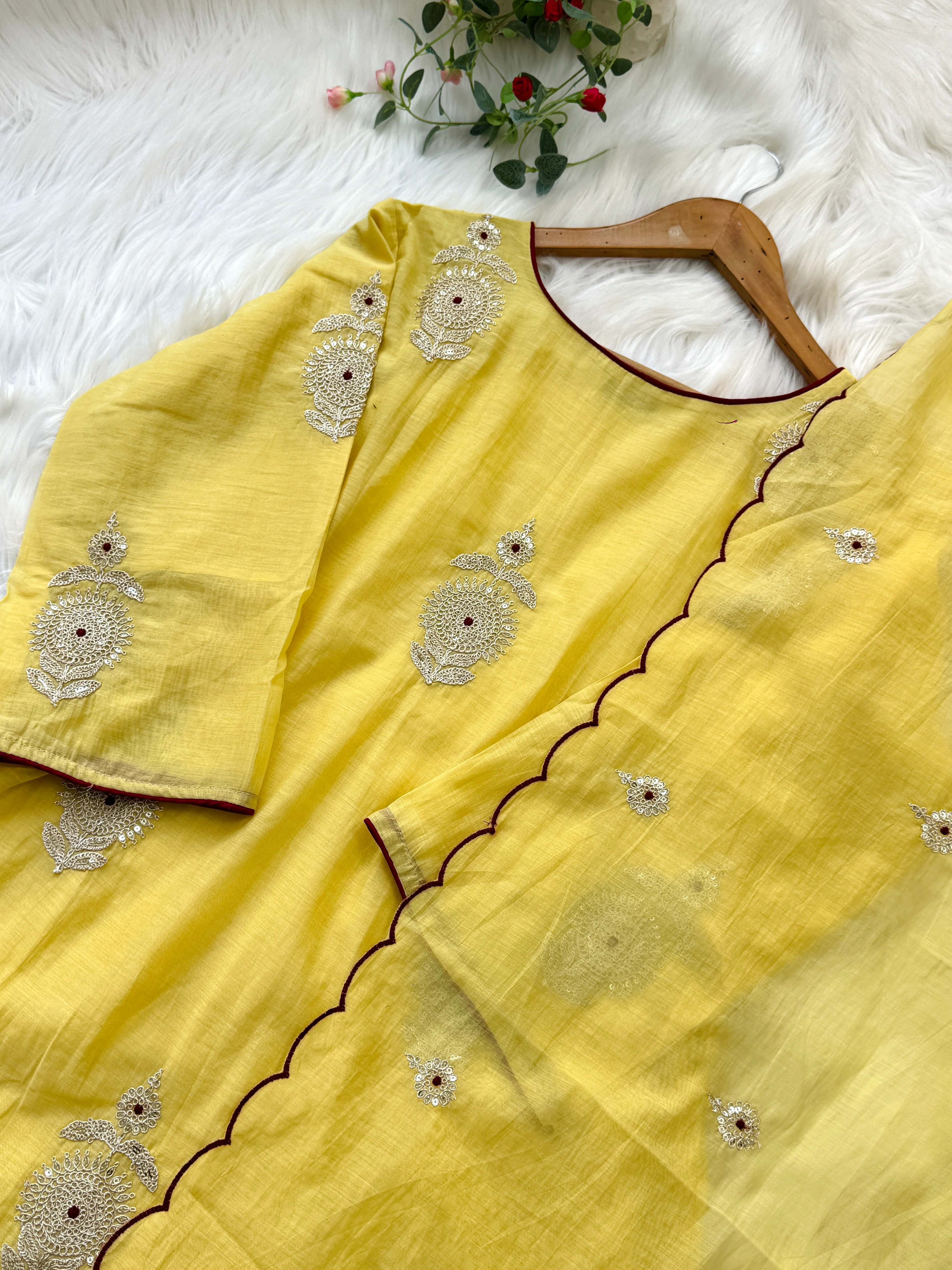 β¨ Premium Mul Chanderi Hand-Detailed Kurti Set β¨ - Image 8