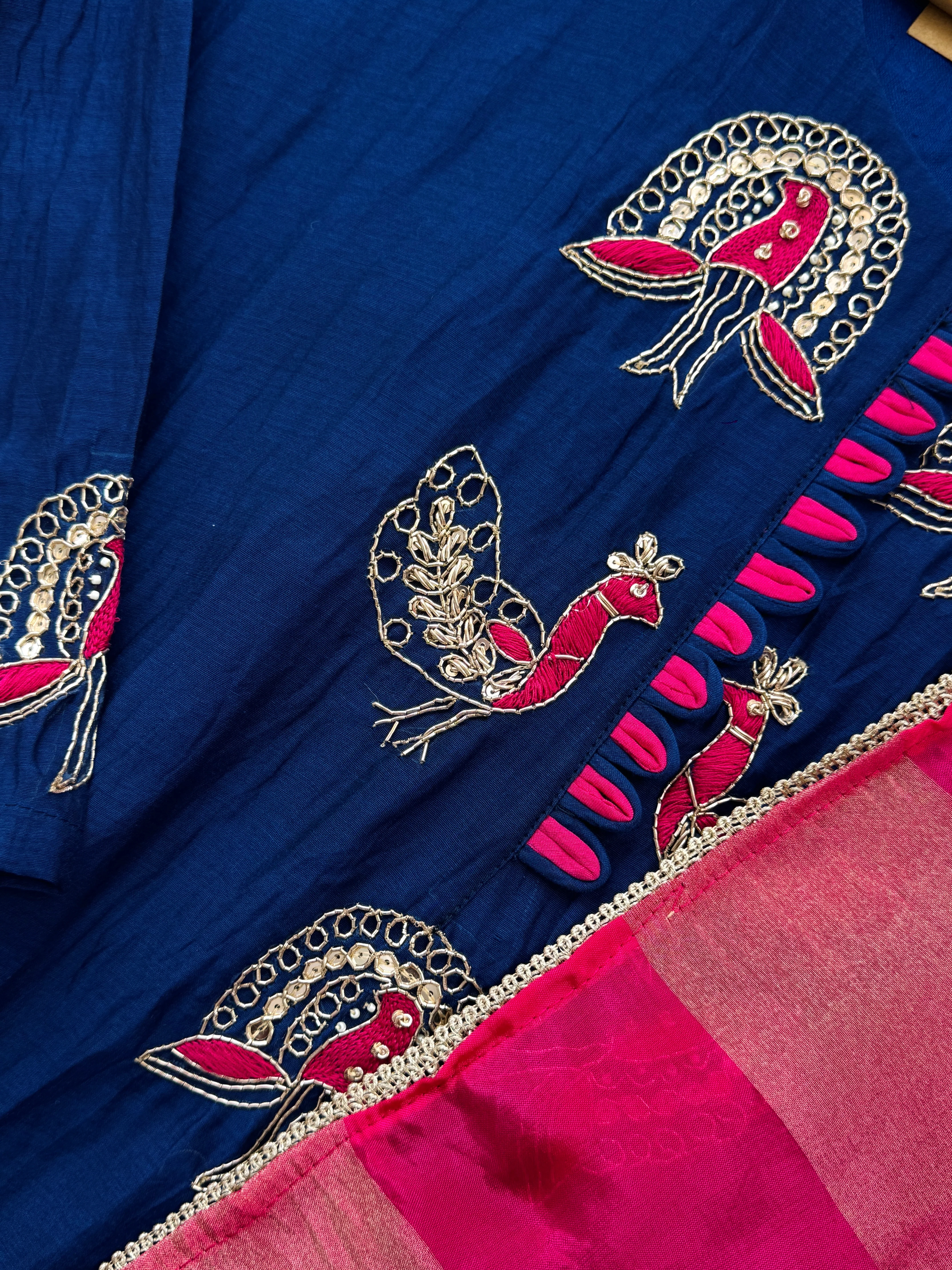 ✨ Premium Mul Chanderi Hand-Detailed Kurti Set ✨ - Image 3