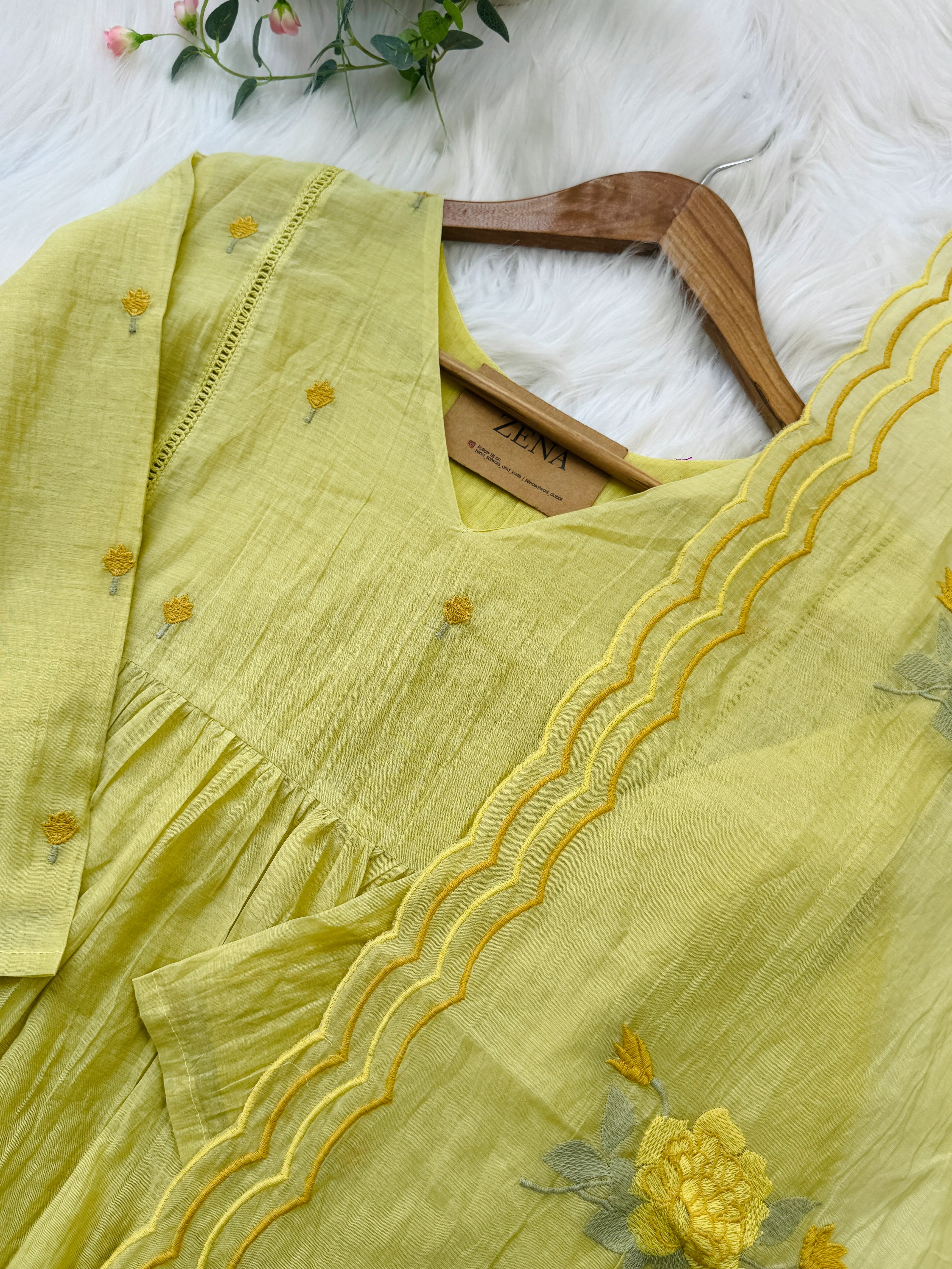 ✨ Premium Mul Chanderi Hand-Detailed Kurti Set ✨ - Image 6