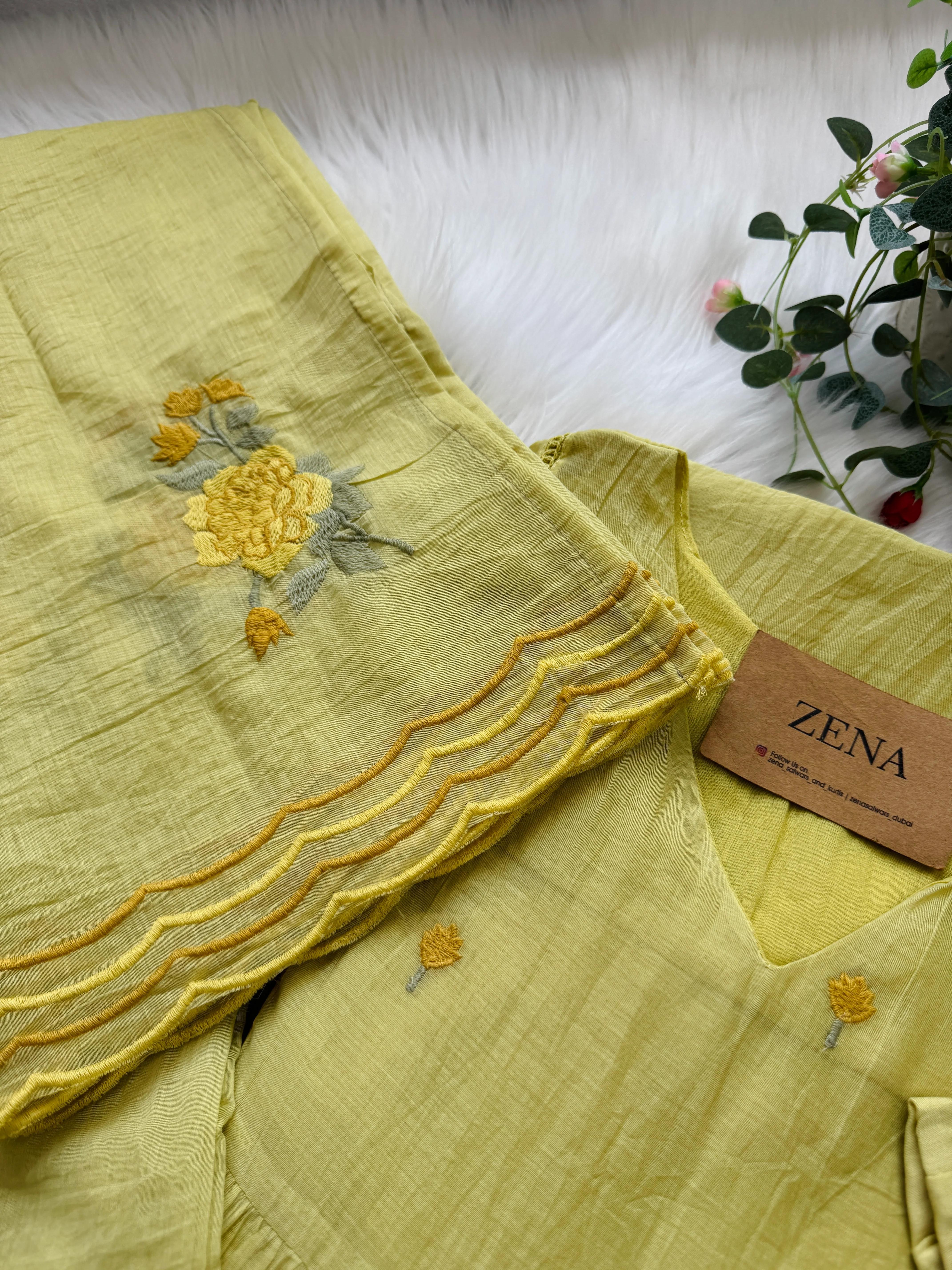 ✨ Premium Mul Chanderi Hand-Detailed Kurti Set ✨ - Image 8