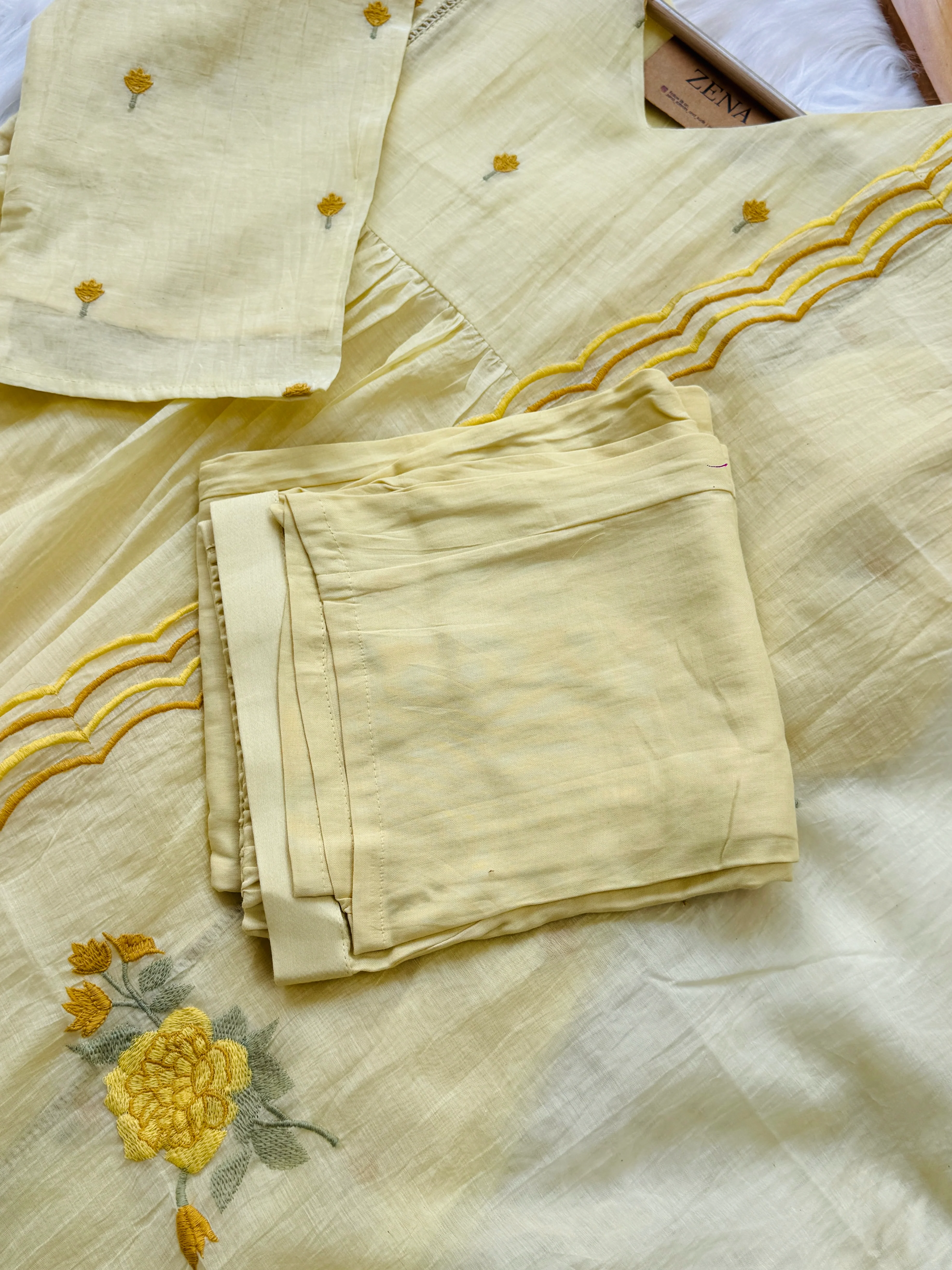 ✨ Premium Mul Chanderi Hand-Detailed Kurti Set ✨ - Image 4