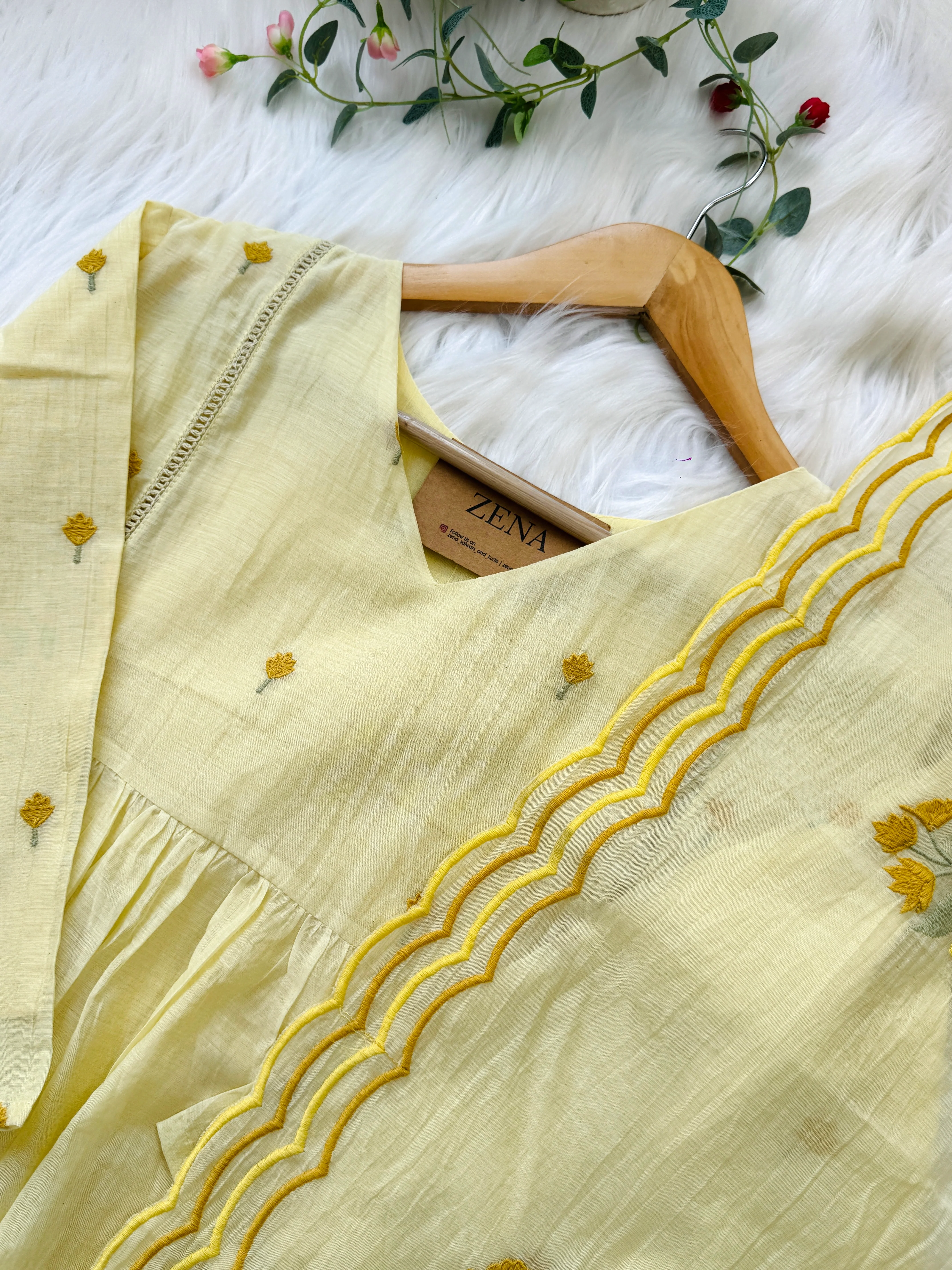 ✨ Premium Mul Chanderi Hand-Detailed Kurti Set ✨ - Image 6
