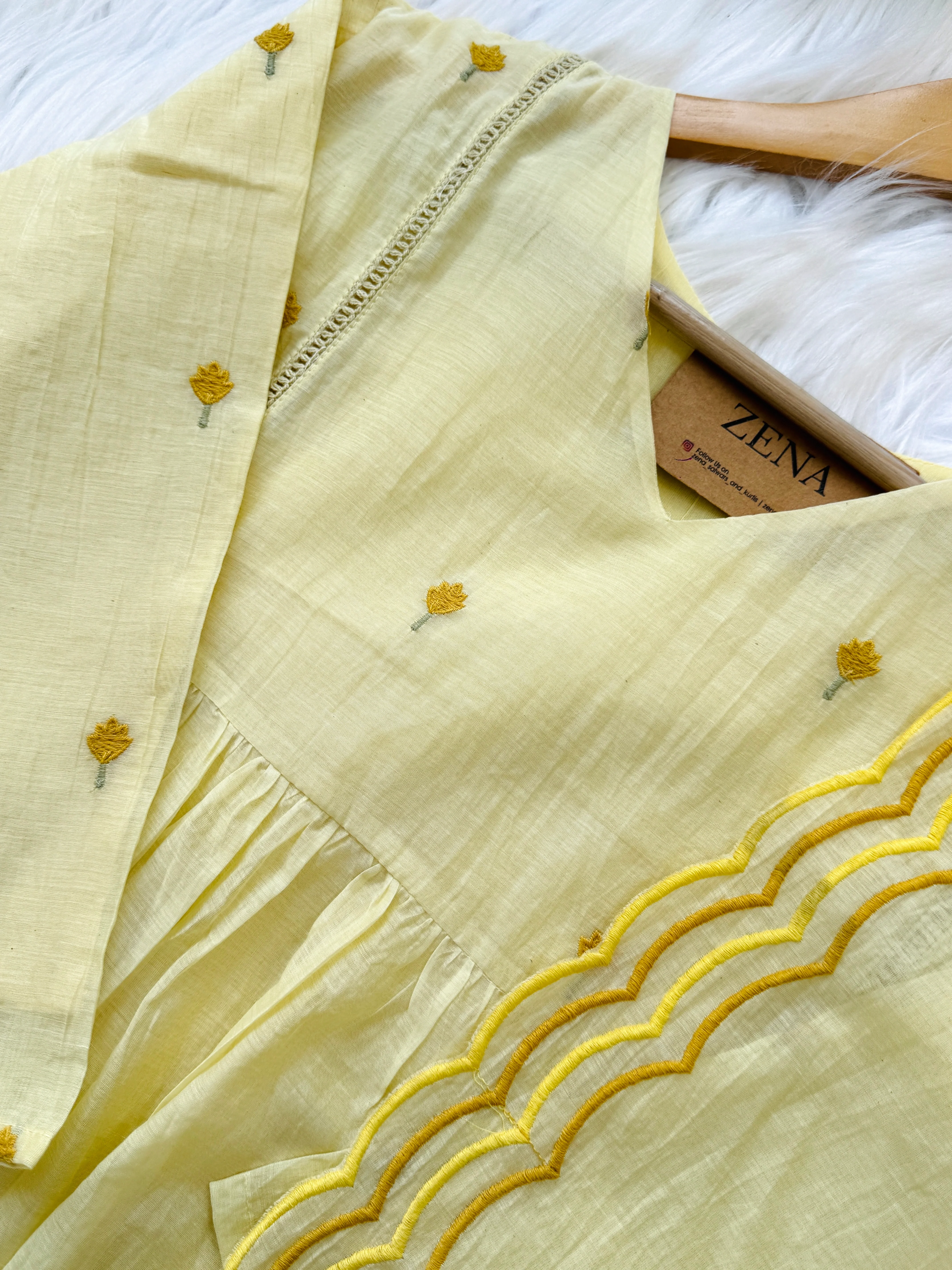 ✨ Premium Mul Chanderi Hand-Detailed Kurti Set ✨ - Image 7