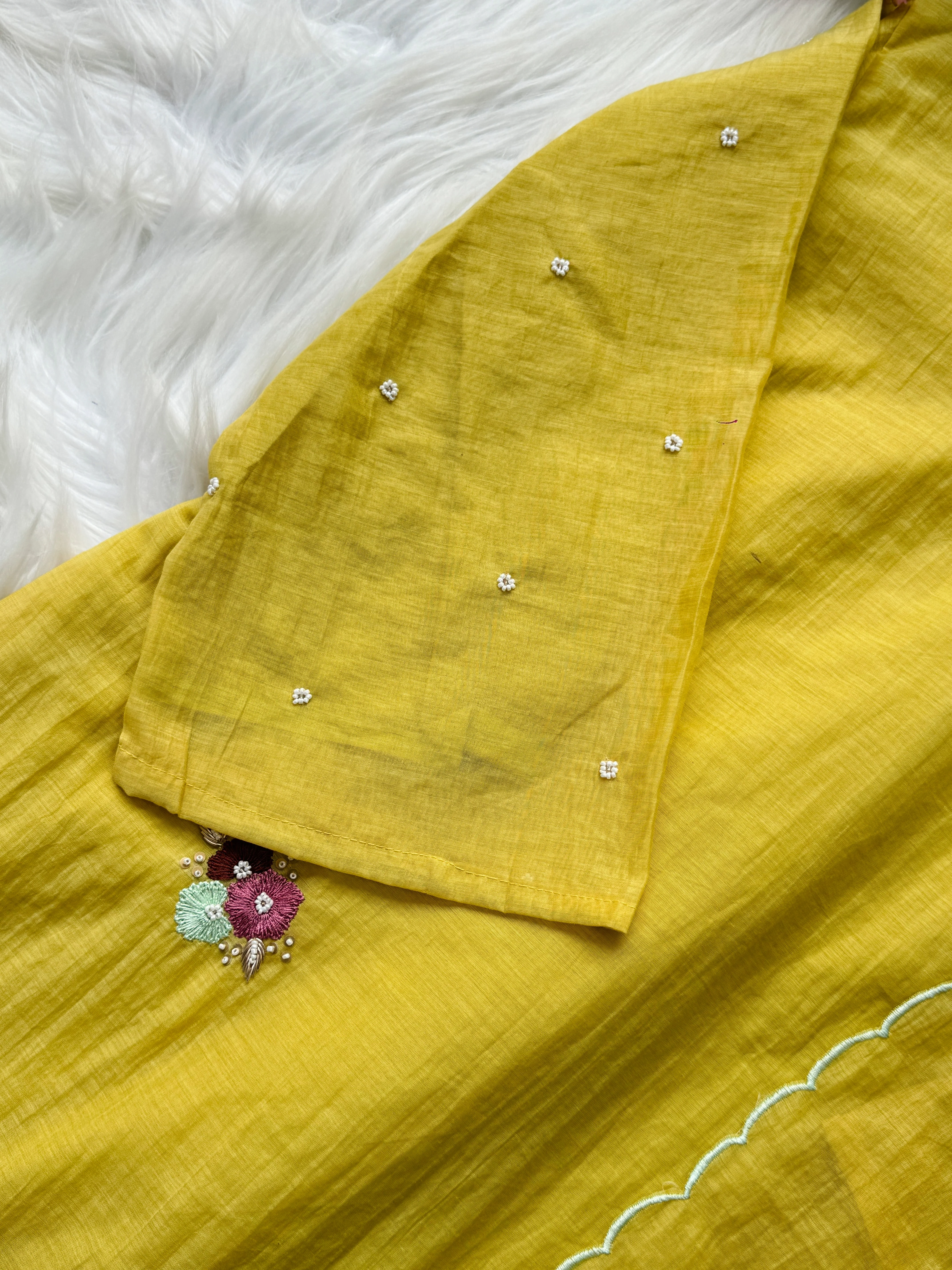 ✨ Premium Mul Chanderi Hand-Detailed Kurti Set ✨ - Image 5