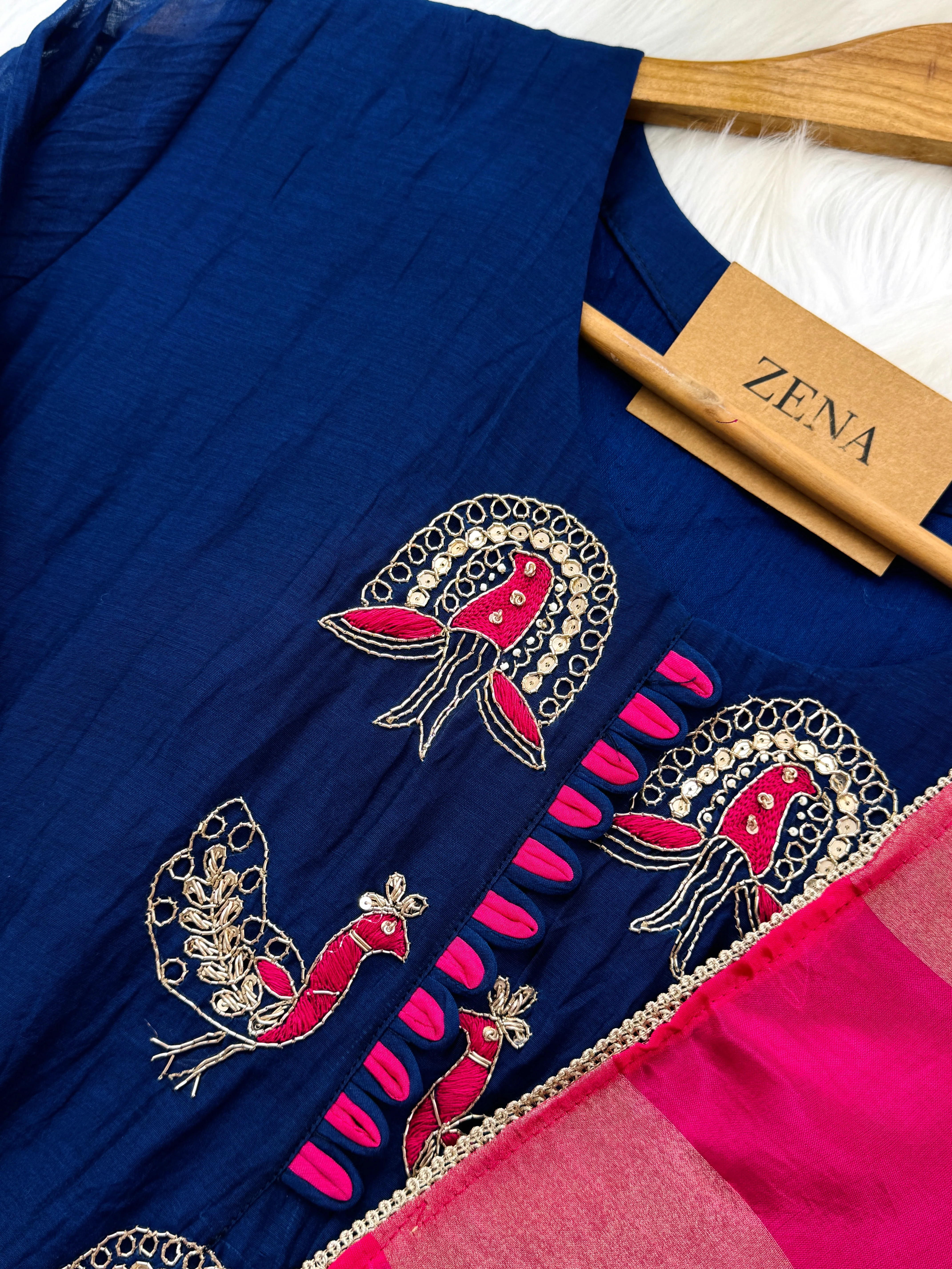 ✨ Premium Mul Chanderi Hand-Detailed Kurti Set ✨ - Image 7