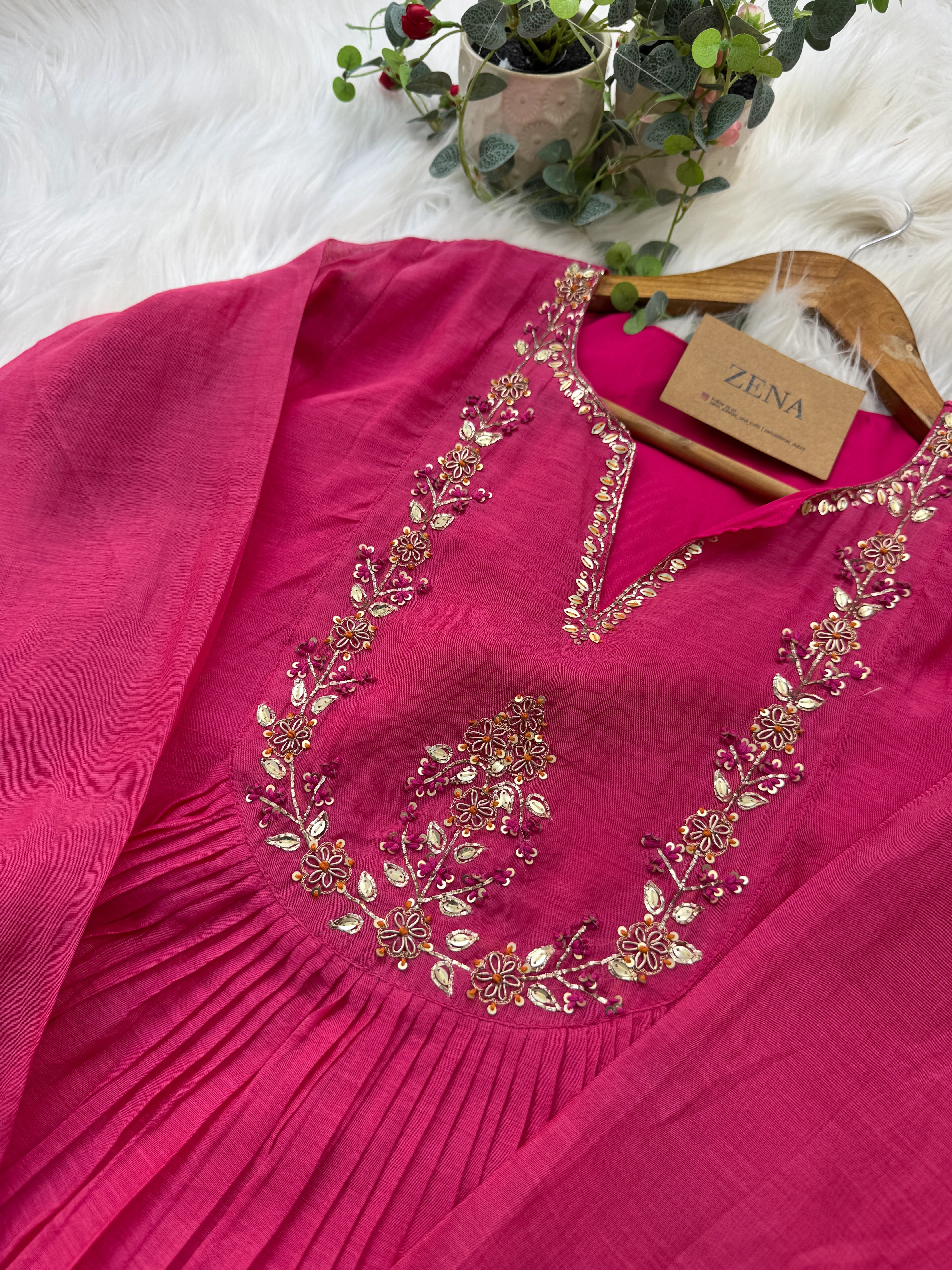 β¨ Premium Mul Chanderi Hand Work Anarkali Set β¨ - Image 5