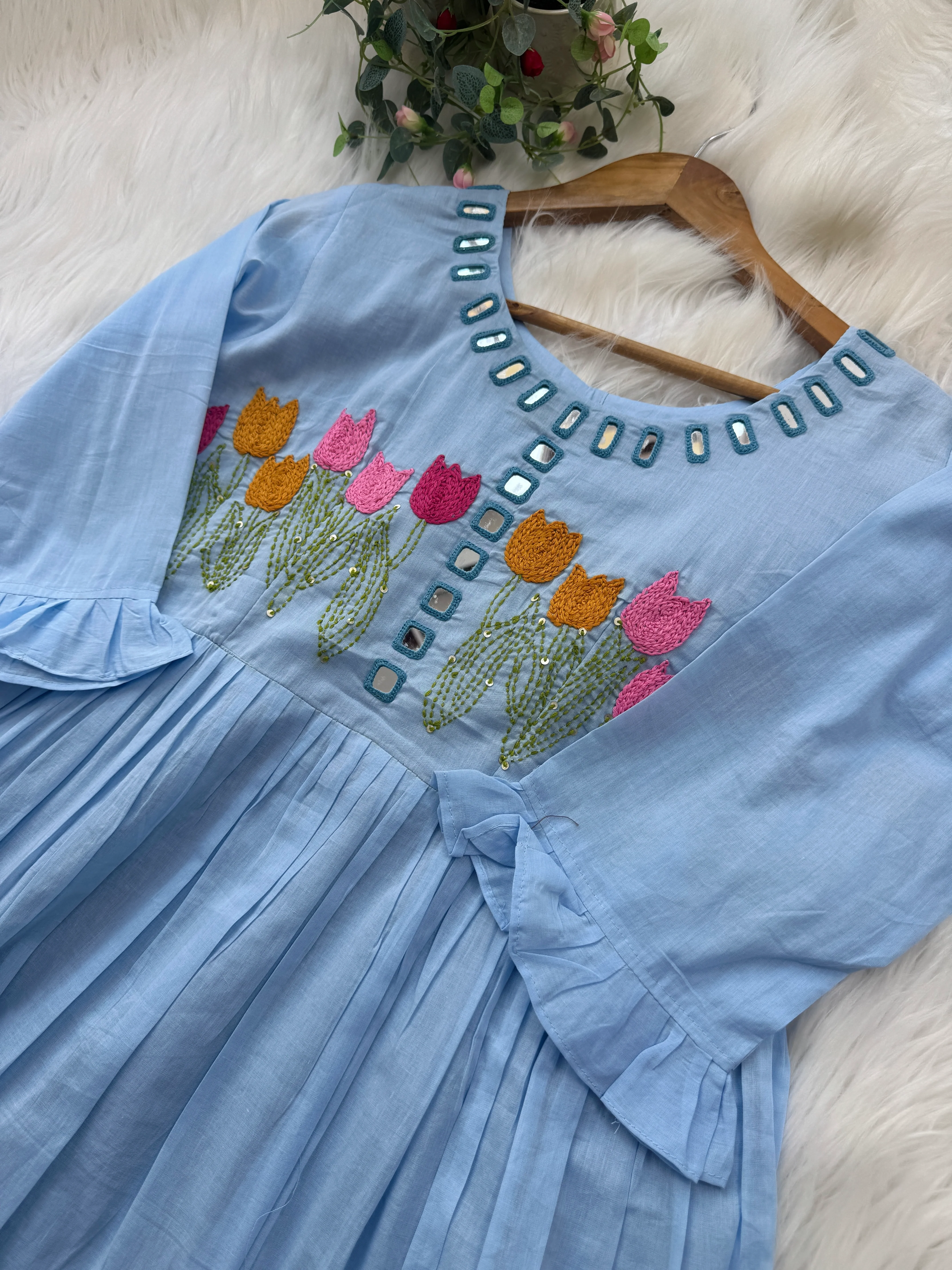 β¨ Premium Mul Chanderi Mirror Work Anarkali Set β¨ - Image 7