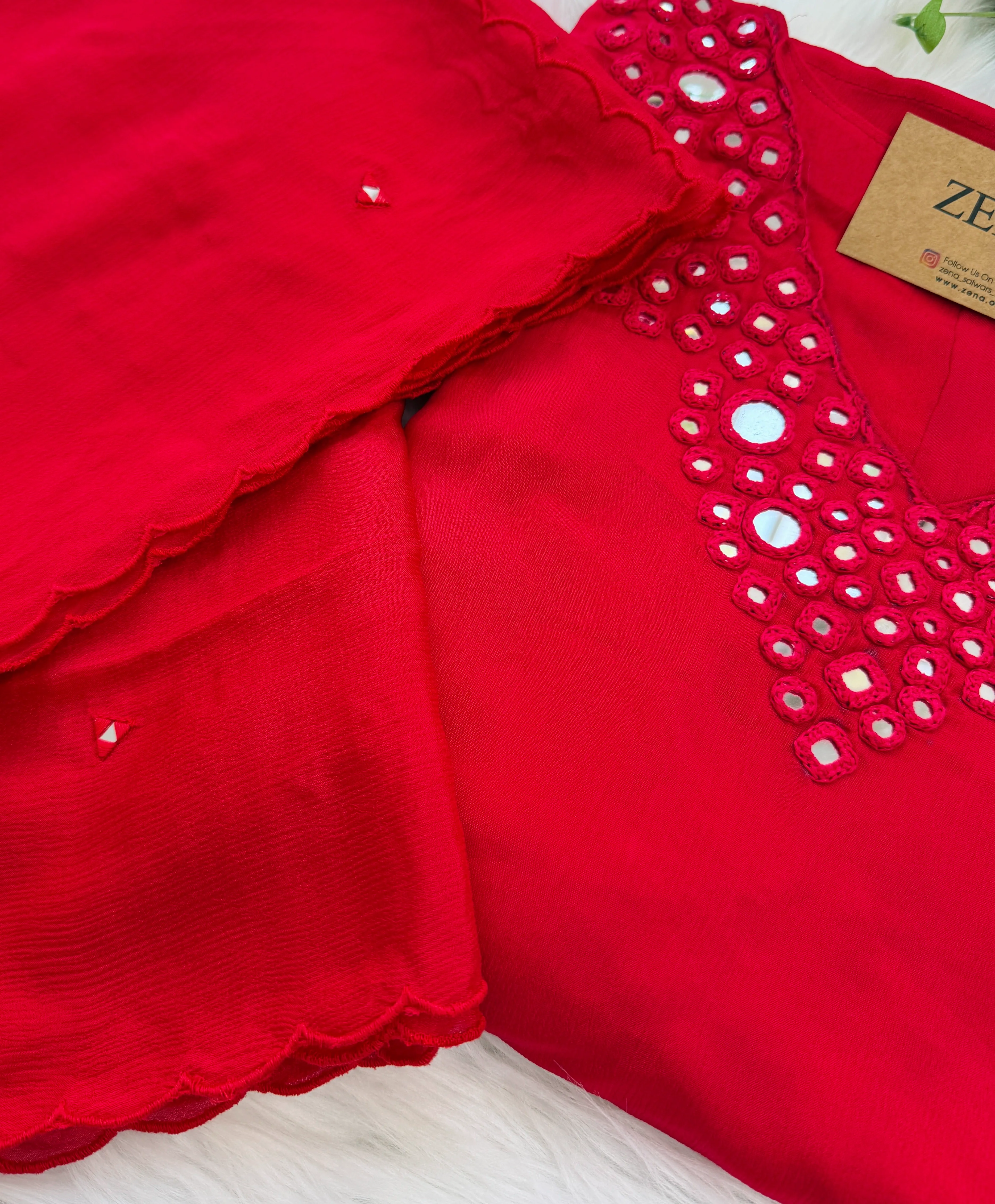✨ Premium Mul Chanderi Mirror Work Kurti Set ✨ - Image 6