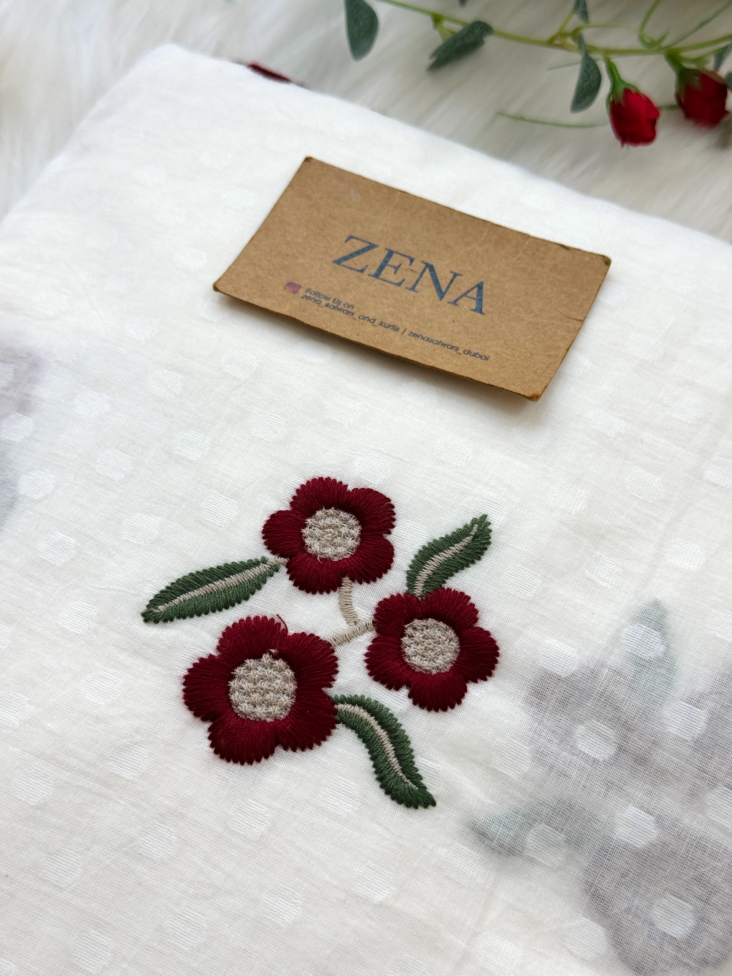 ✨ Premium Mul Cotton Embroidered Unstitched Suit ✨ - Image 3