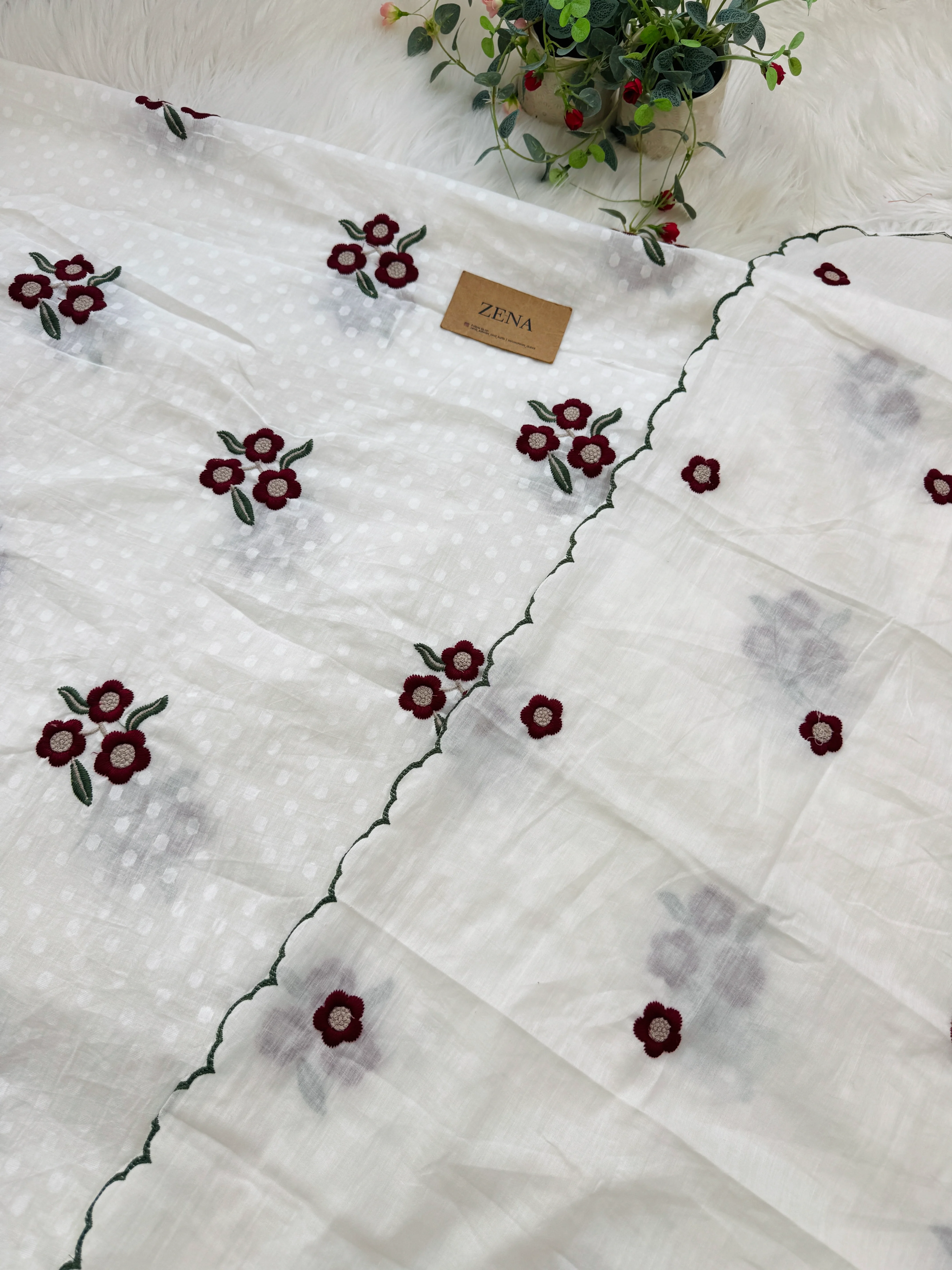 ✨ Premium Mul Cotton Embroidered Unstitched Suit ✨ - Image 4