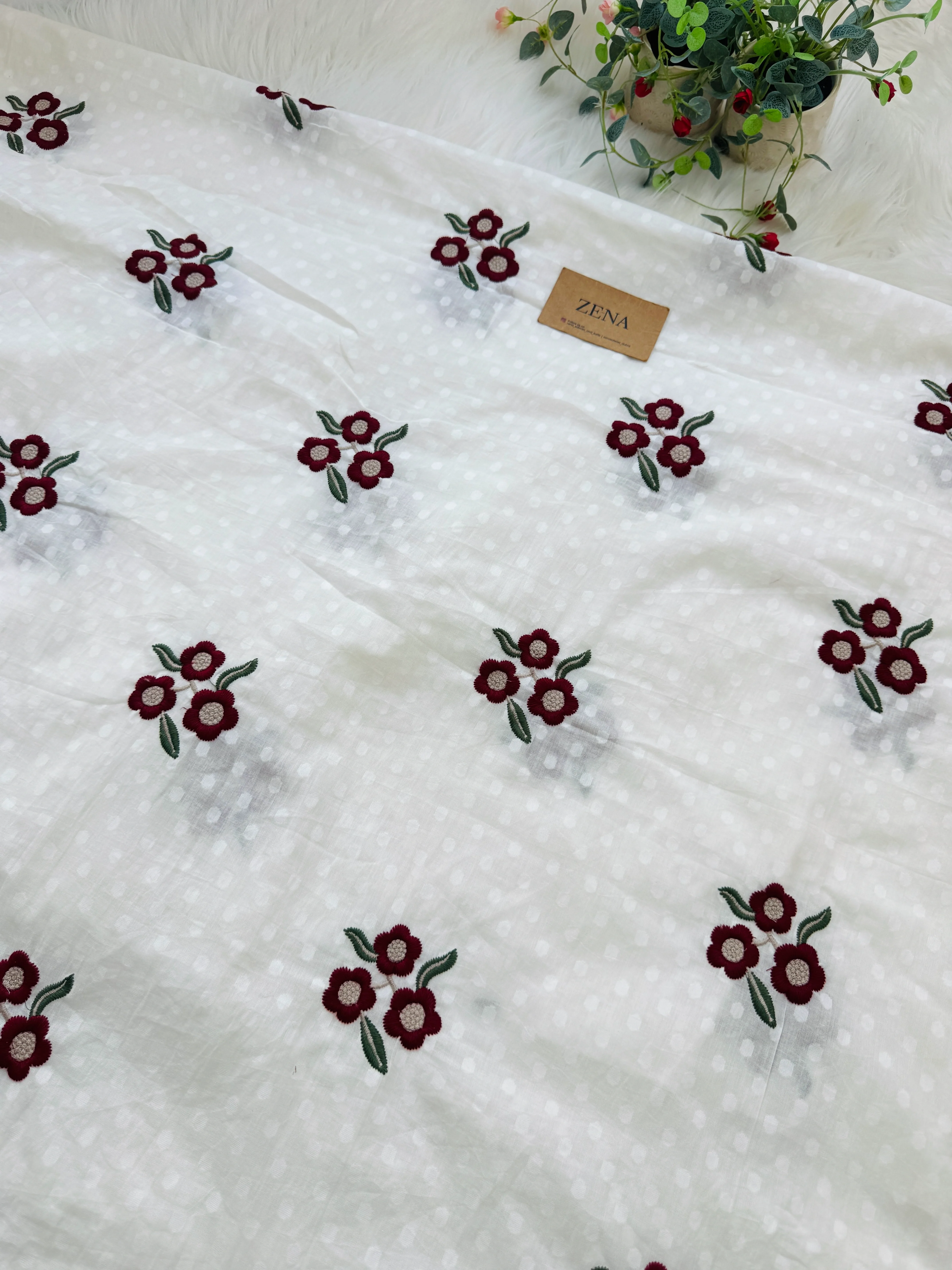 ✨ Premium Mul Cotton Embroidered Unstitched Suit ✨ - Image 5