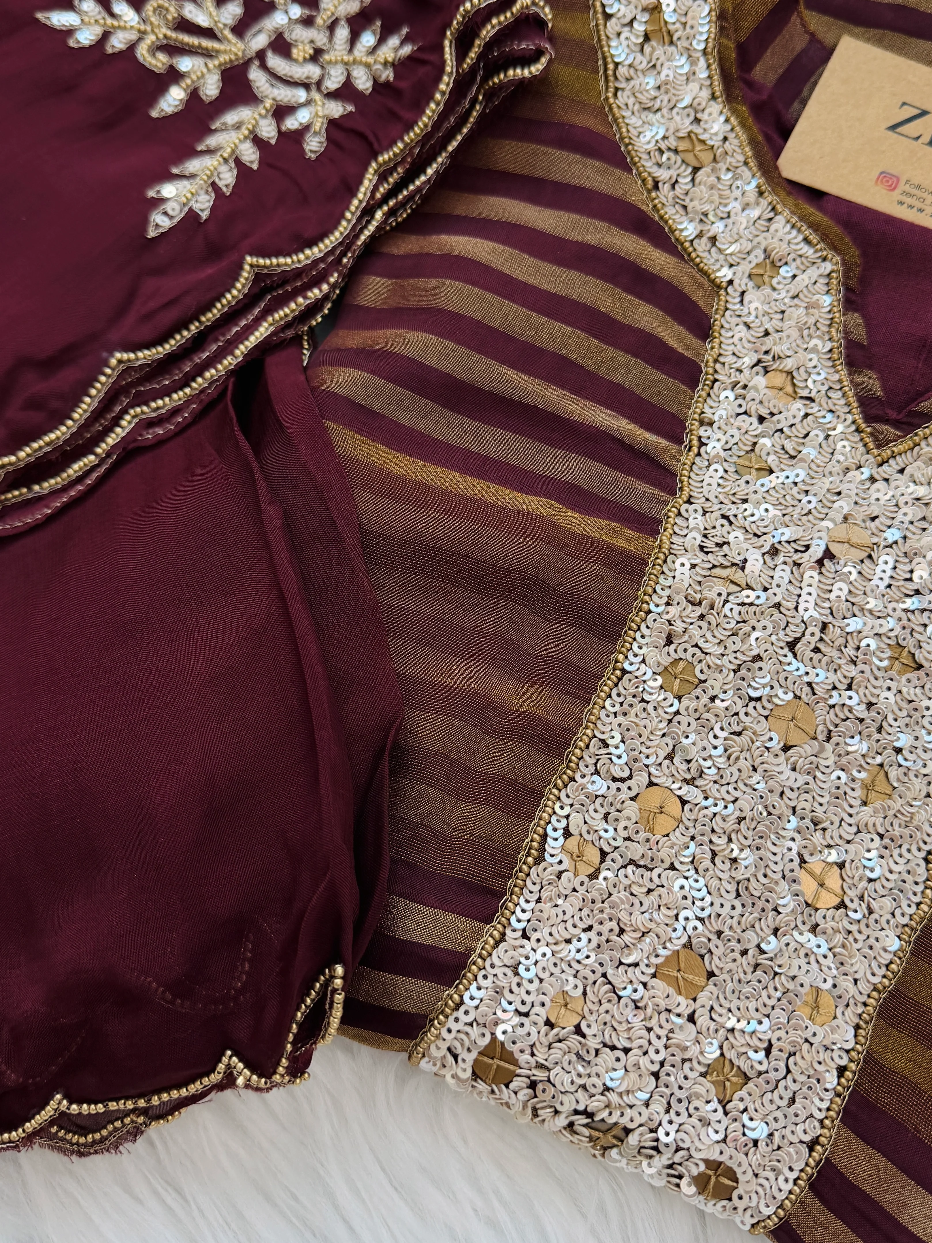 ✨ Premium Tissue Silk Hand Detailed Kurti Set ✨ - Image 10