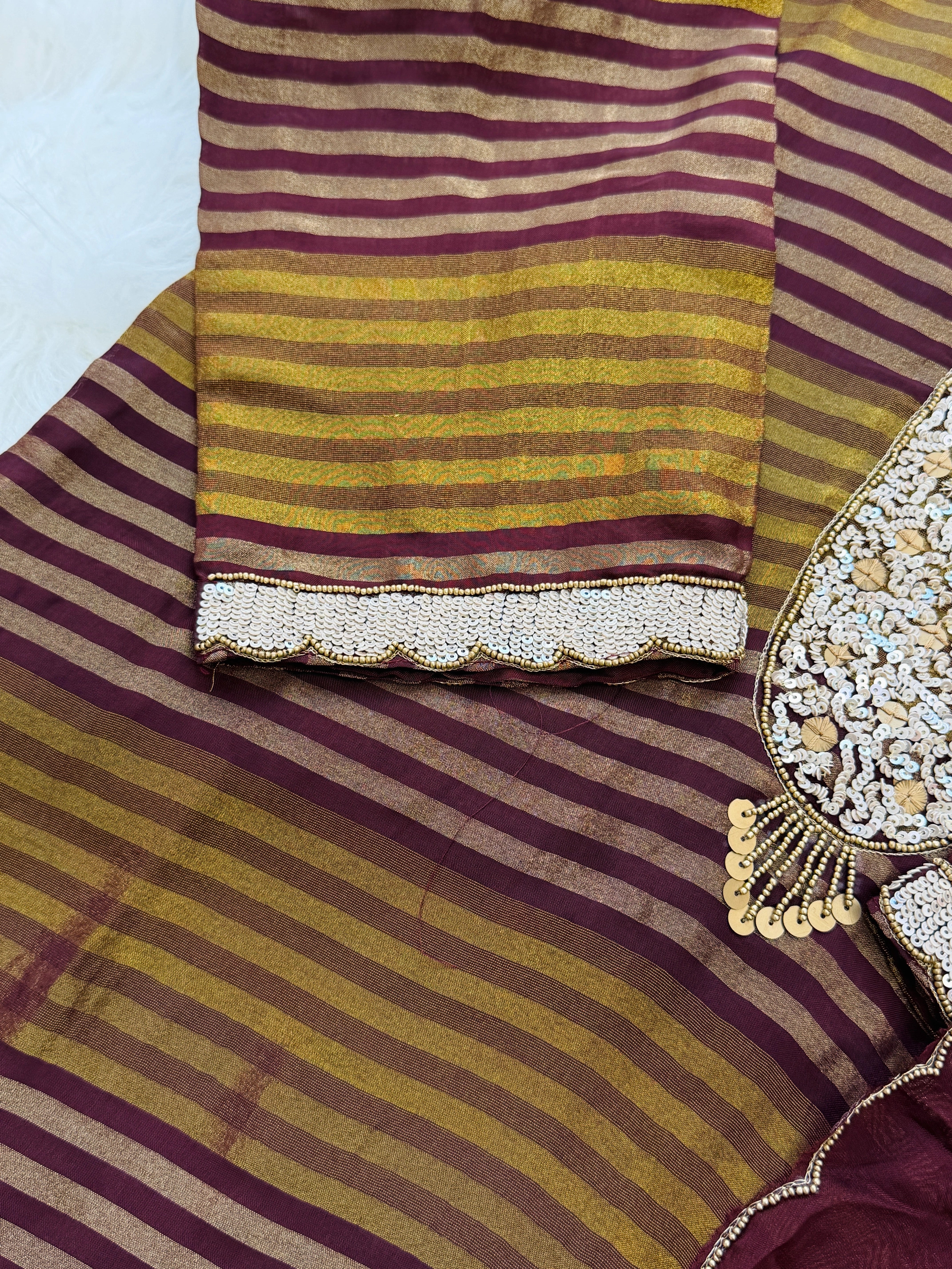 ✨ Premium Tissue Silk Hand Detailed Kurti Set ✨ - Image 7