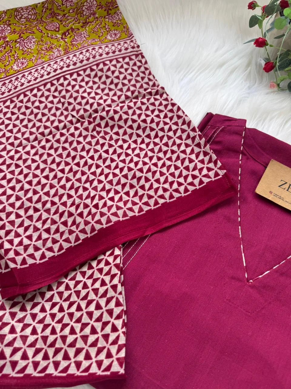 ✨ Pure Cotton A-Line Kurti Set ✨ - Image 3
