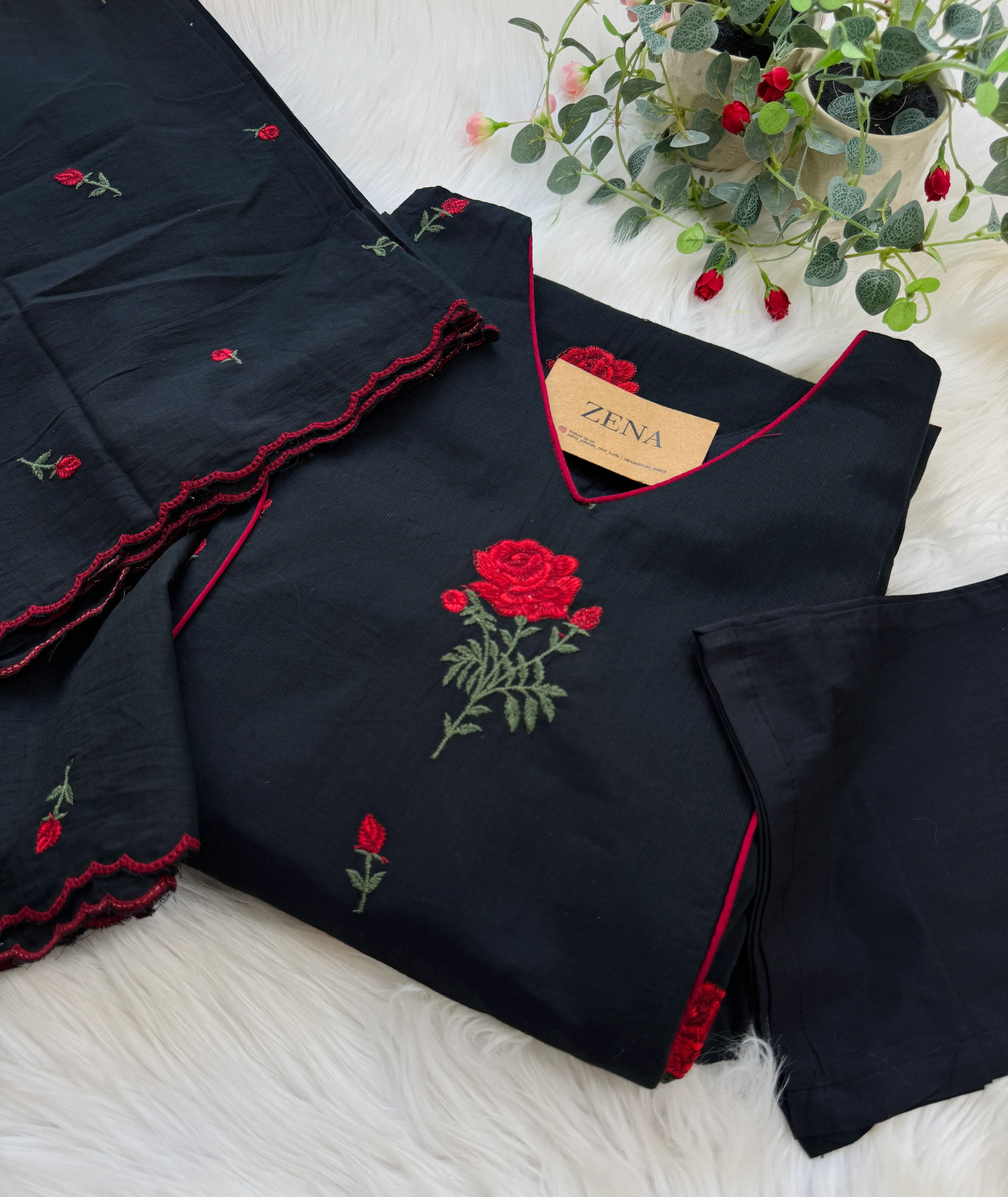 β¨ Pure Cotton Embroidered Anarkali Set β¨