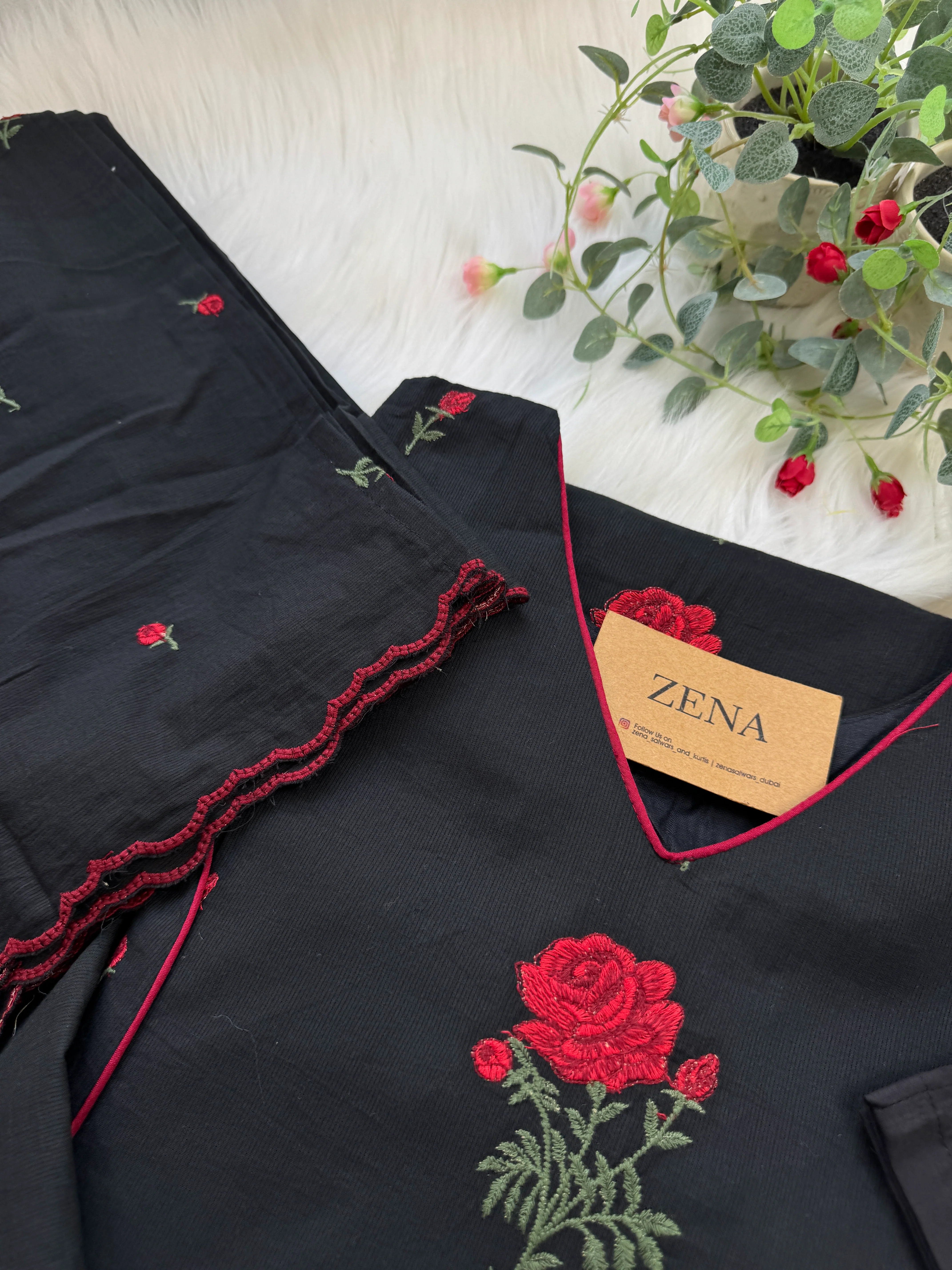β¨ Pure Cotton Embroidered Anarkali Set β¨ - Image 3