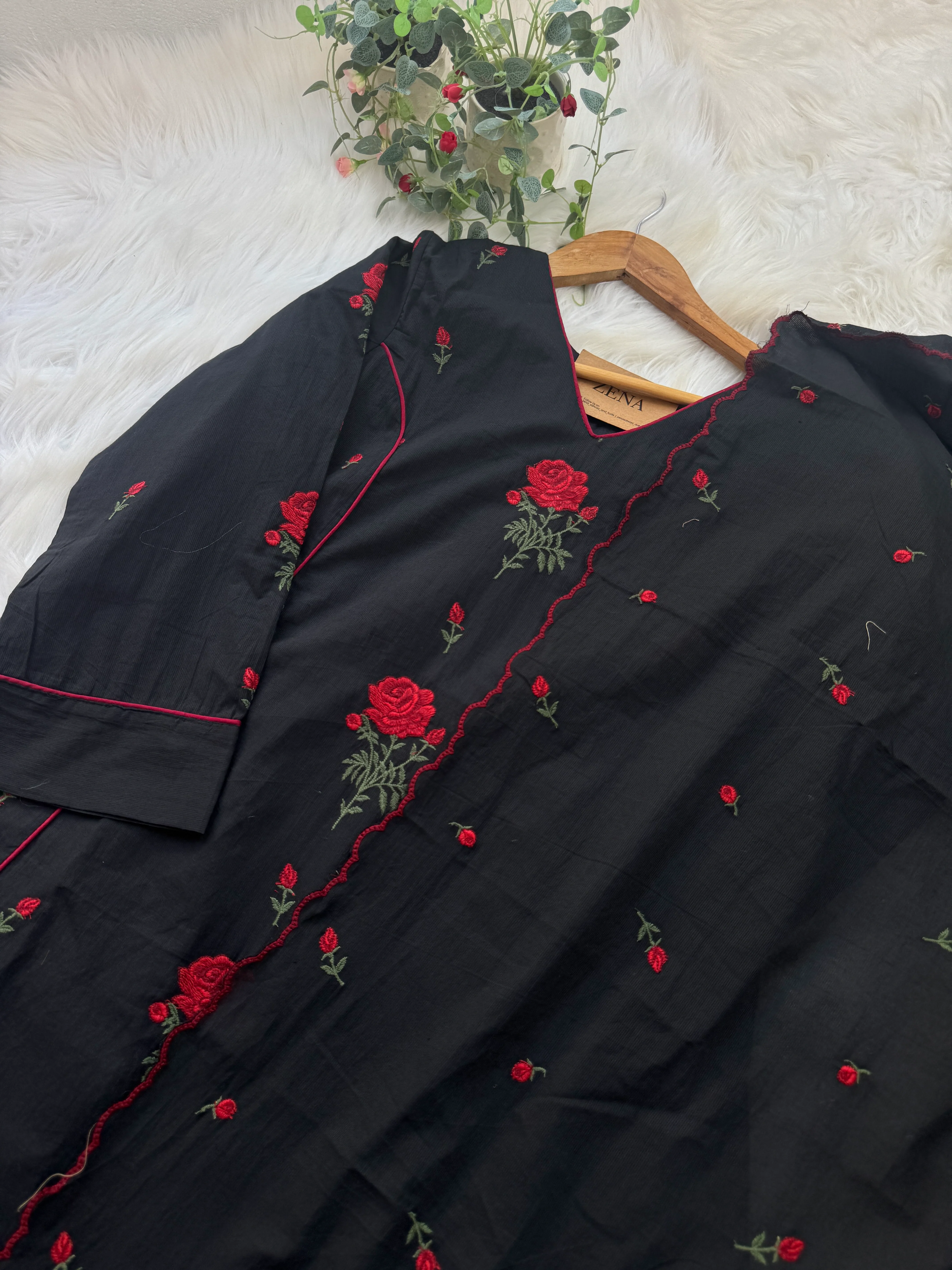 β¨ Pure Cotton Embroidered Anarkali Set β¨ - Image 4