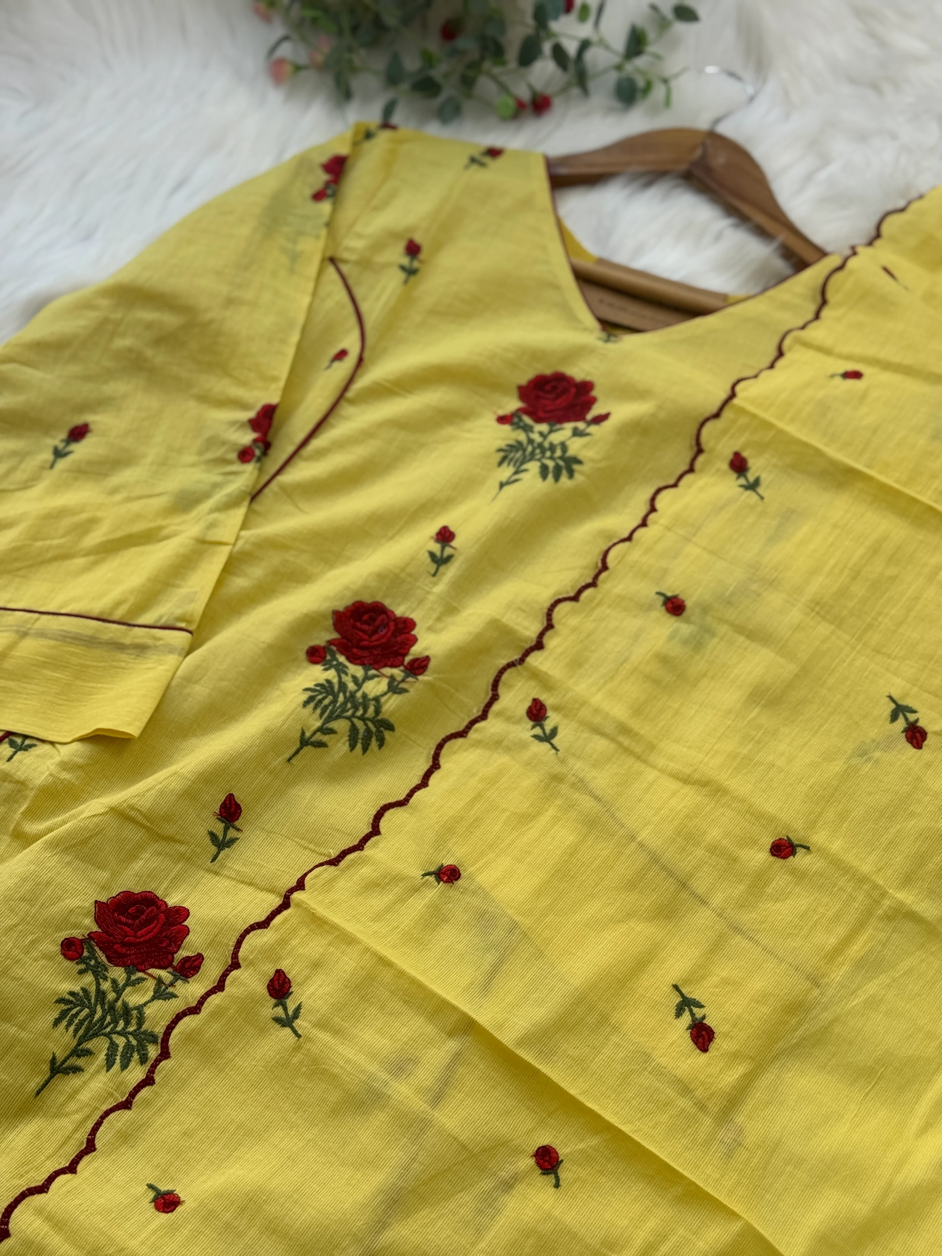 β¨ Pure Cotton Embroidered Anarkali Set β¨ - Image 3