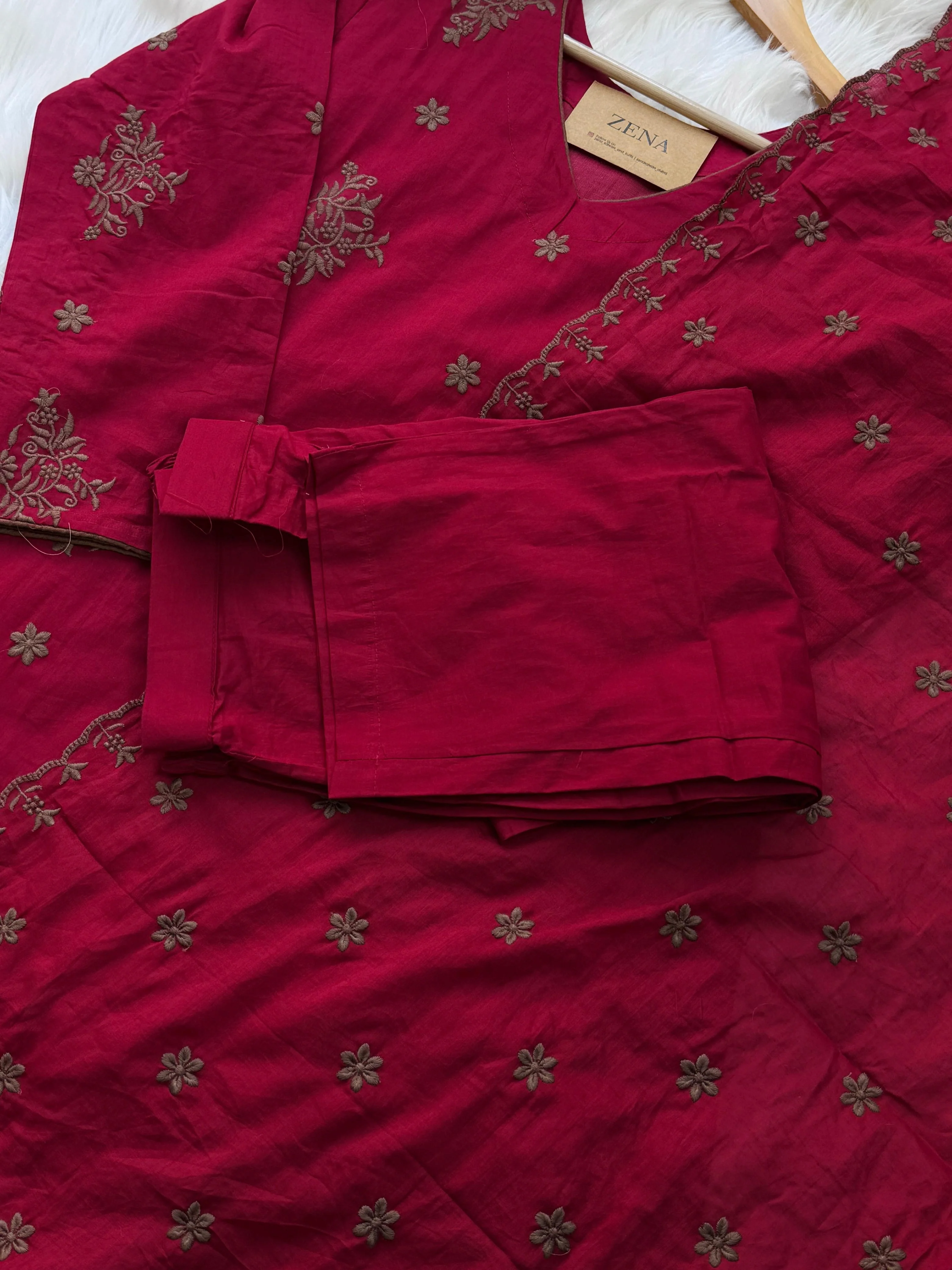 ✨ Pure Cotton Embroidered Anarkali Set ✨ - Image 10