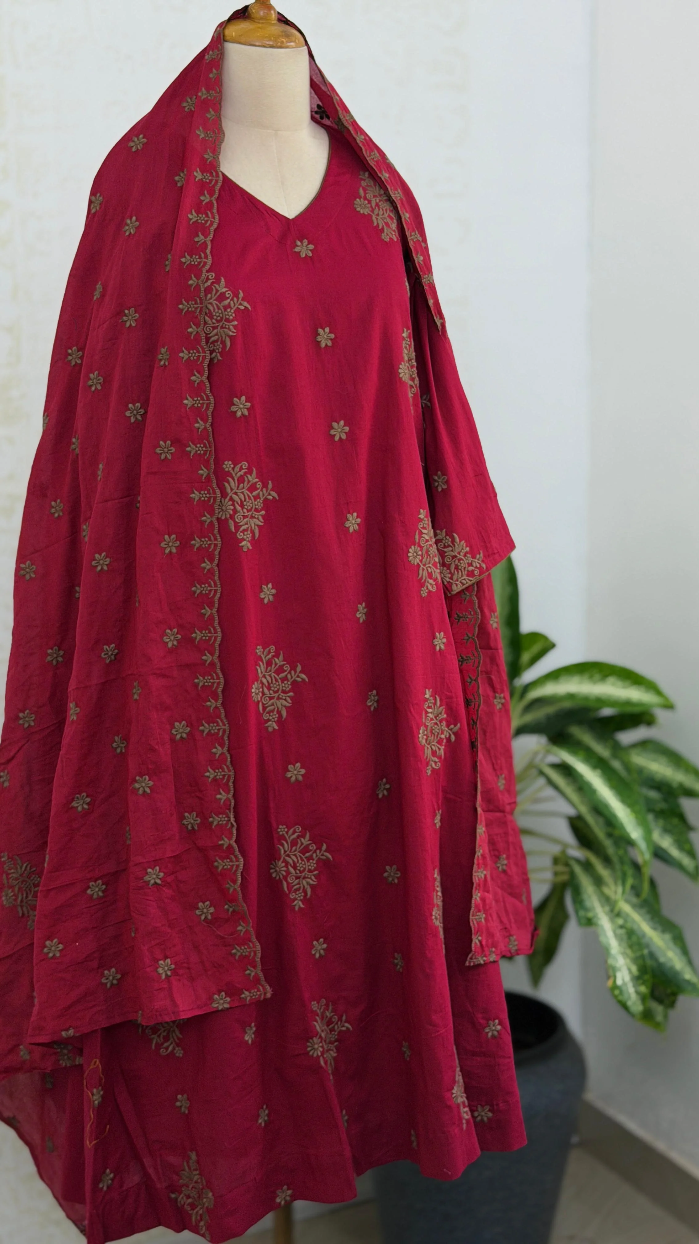 ✨ Pure Cotton Embroidered Anarkali Set ✨ - Image 2