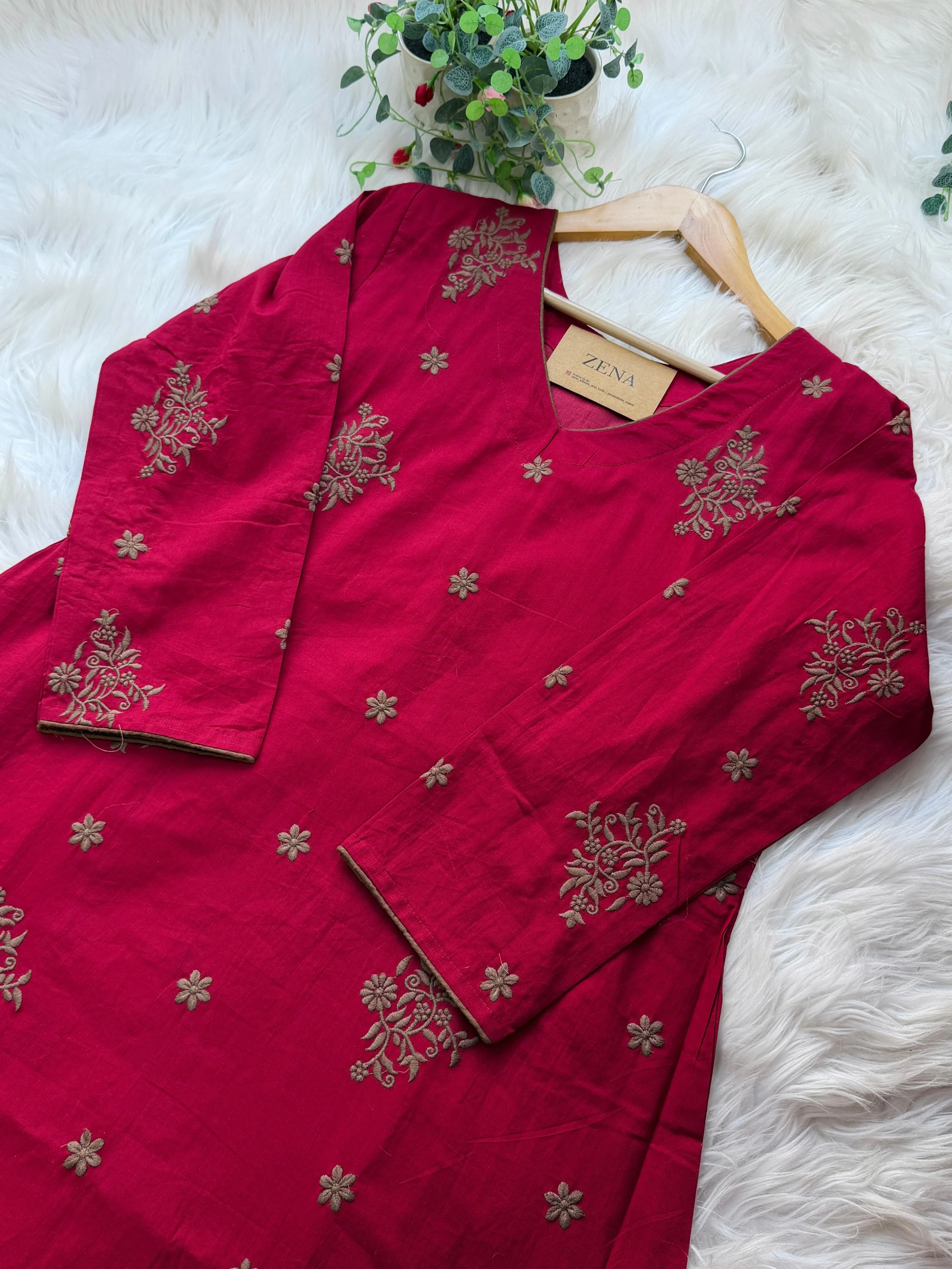 ✨ Pure Cotton Embroidered Anarkali Set ✨ - Image 3