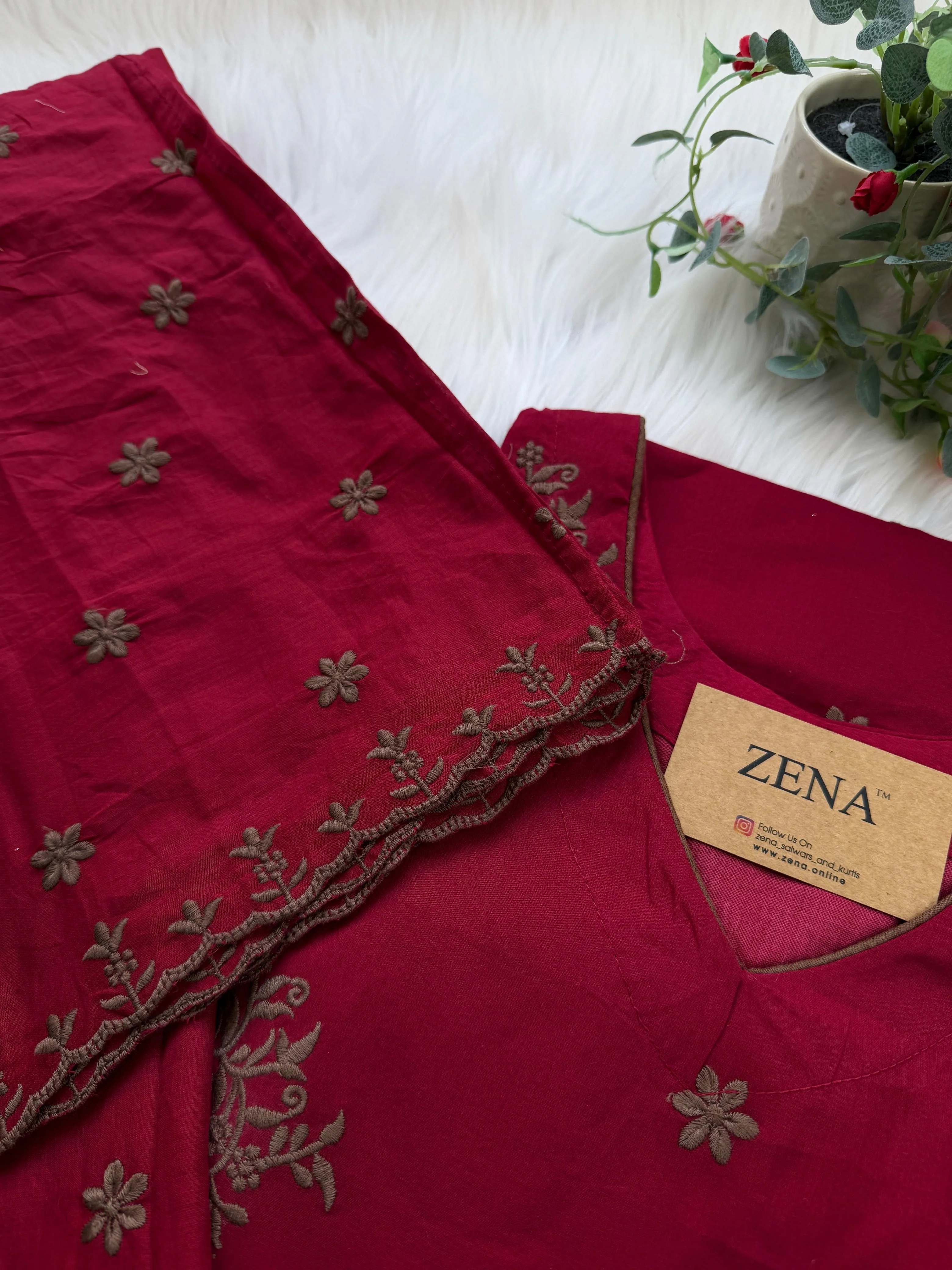✨ Pure Cotton Embroidered Anarkali Set ✨ - Image 5