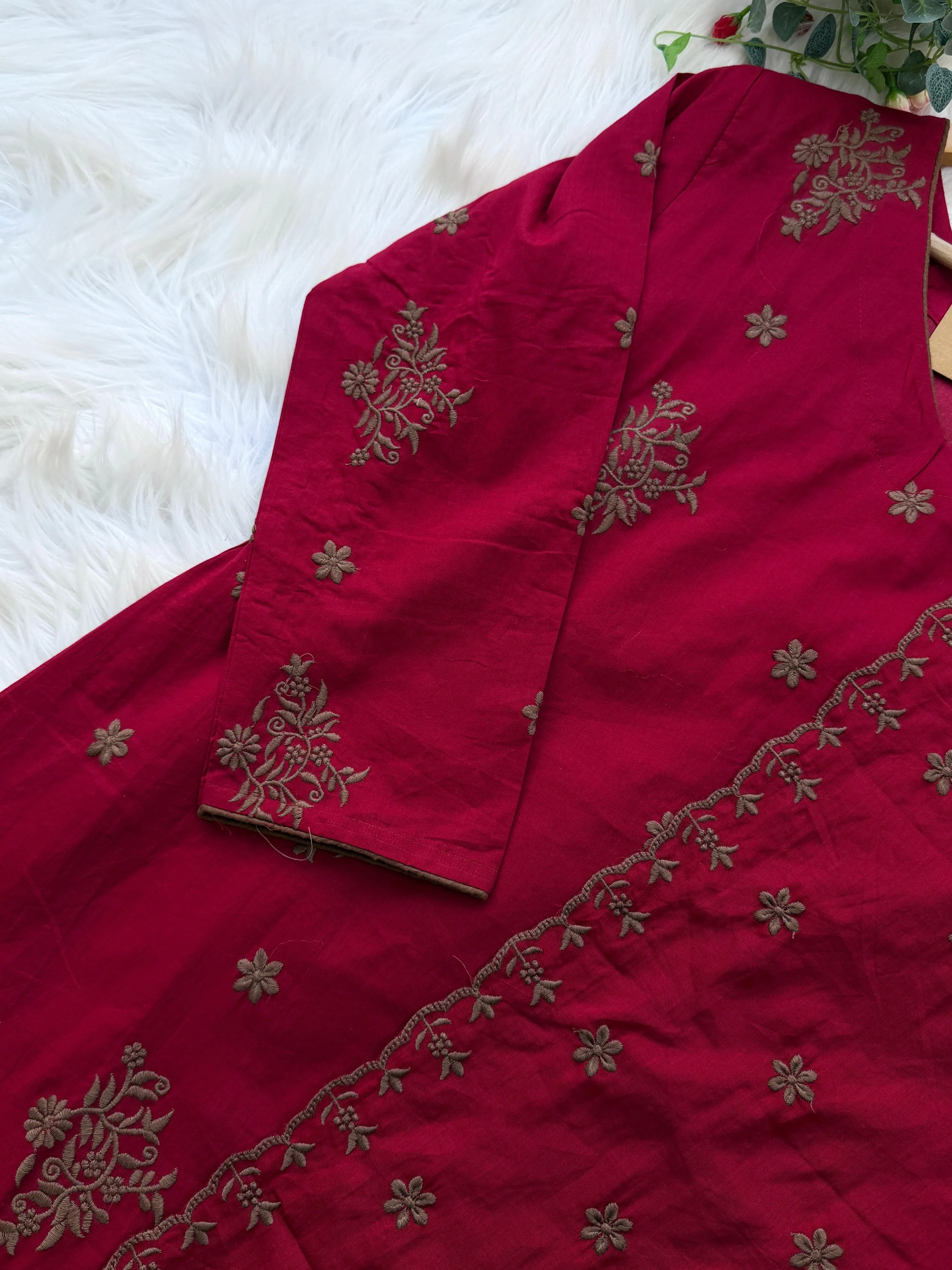 ✨ Pure Cotton Embroidered Anarkali Set ✨ - Image 6