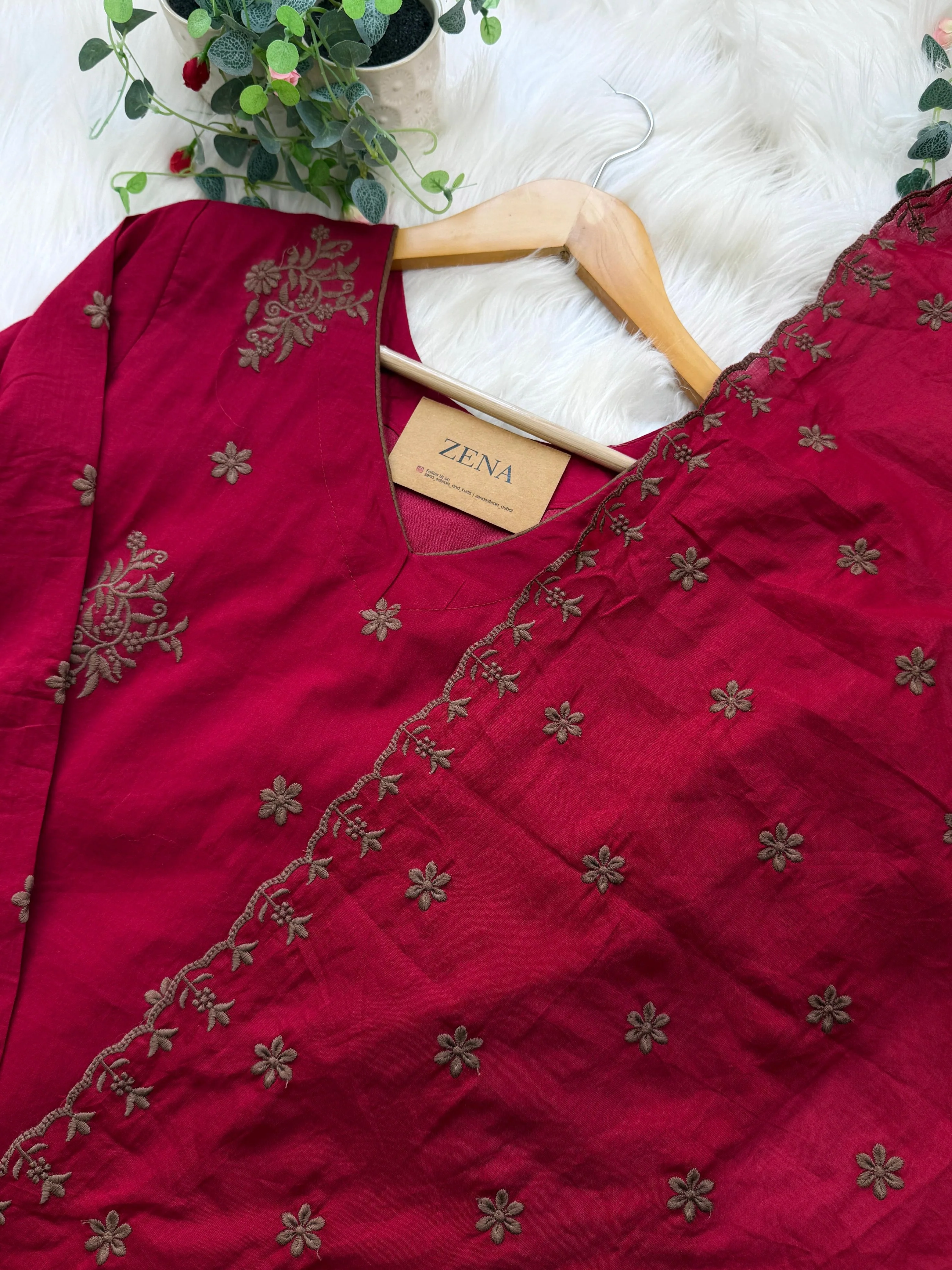 ✨ Pure Cotton Embroidered Anarkali Set ✨ - Image 9