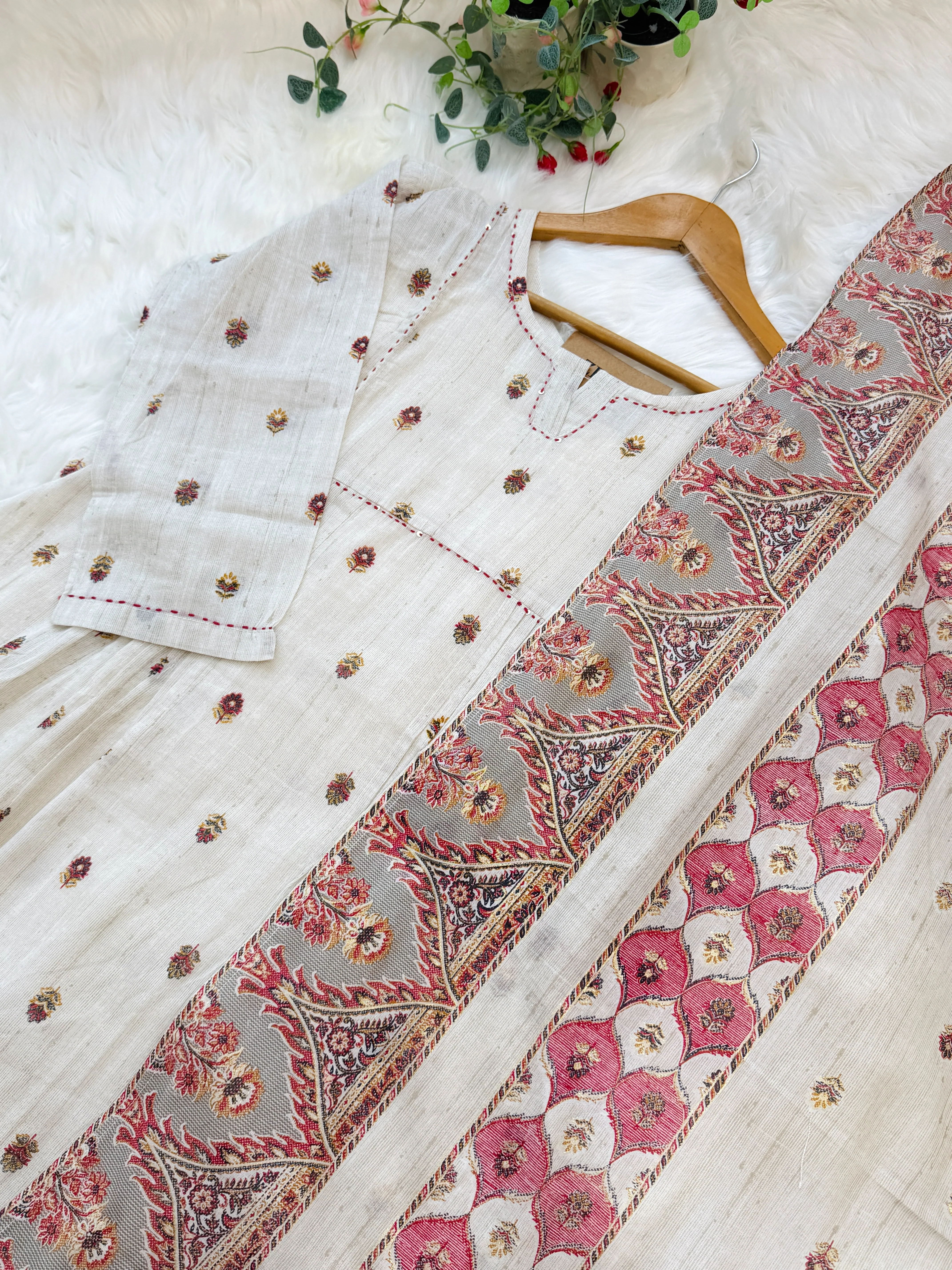 ✨ Pure Cotton Embroidered Anarkali Set ✨ - Image 3