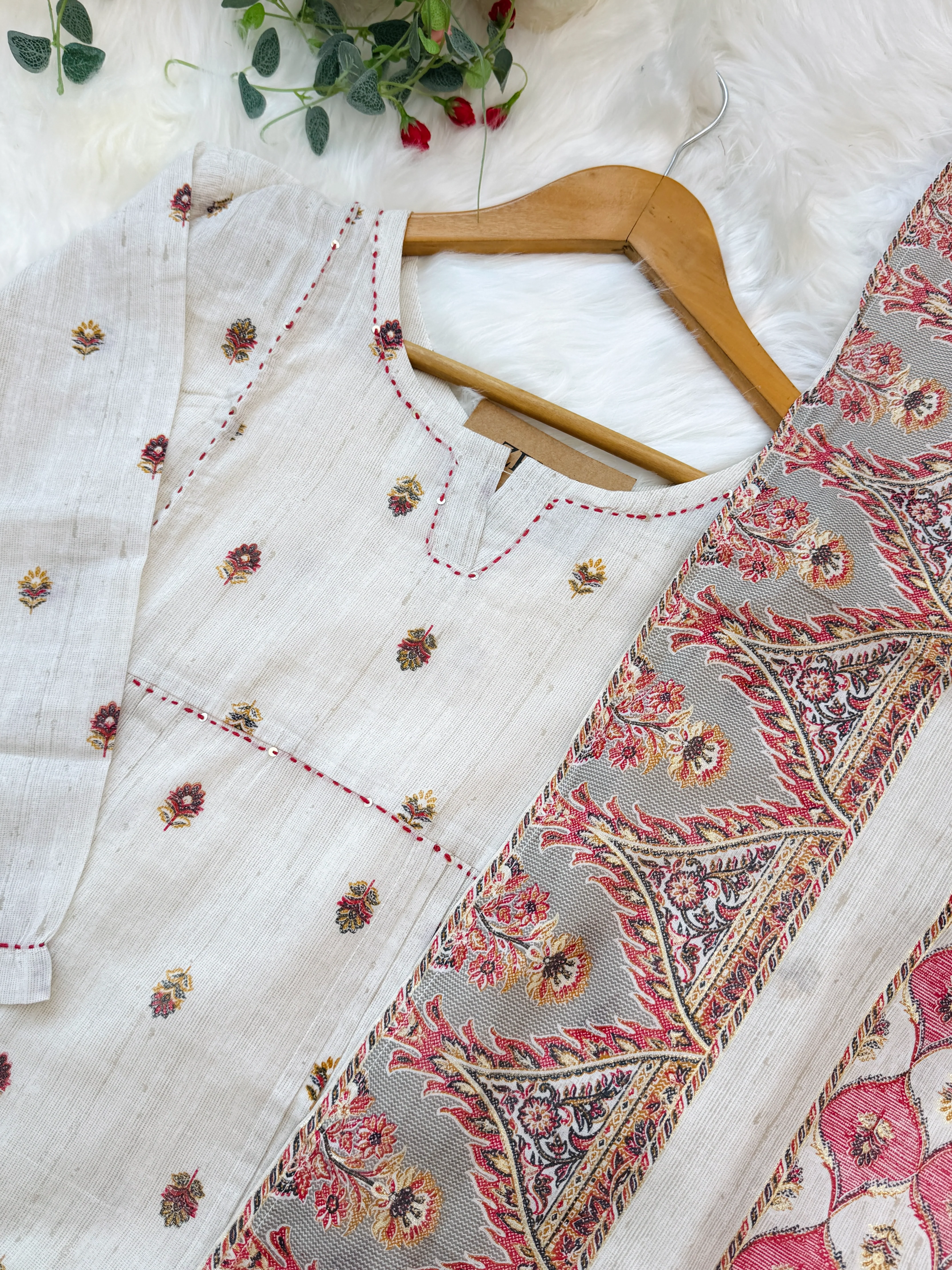 ✨ Pure Cotton Embroidered Anarkali Set ✨ - Image 4