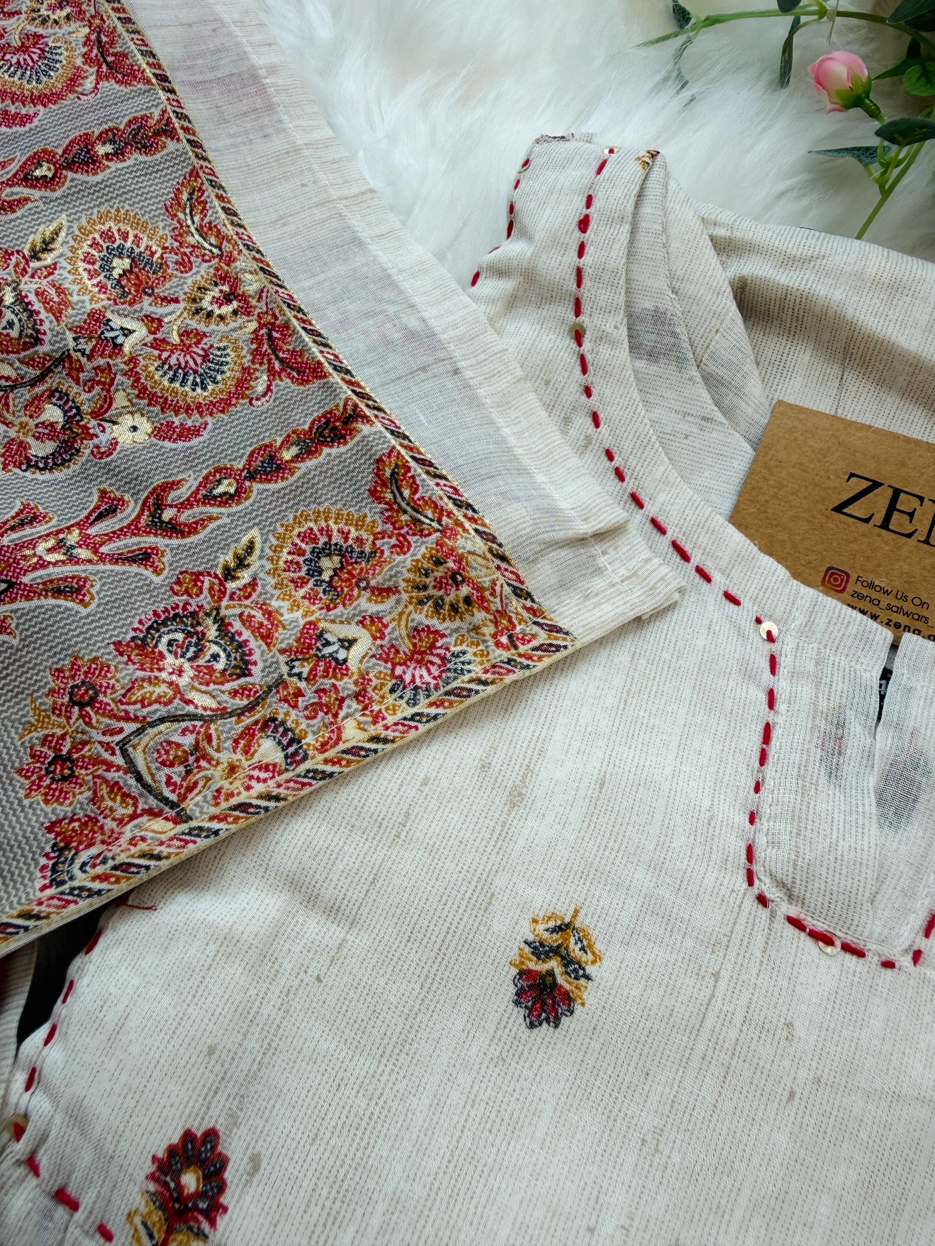 ✨ Pure Cotton Embroidered Anarkali Set ✨ - Image 7