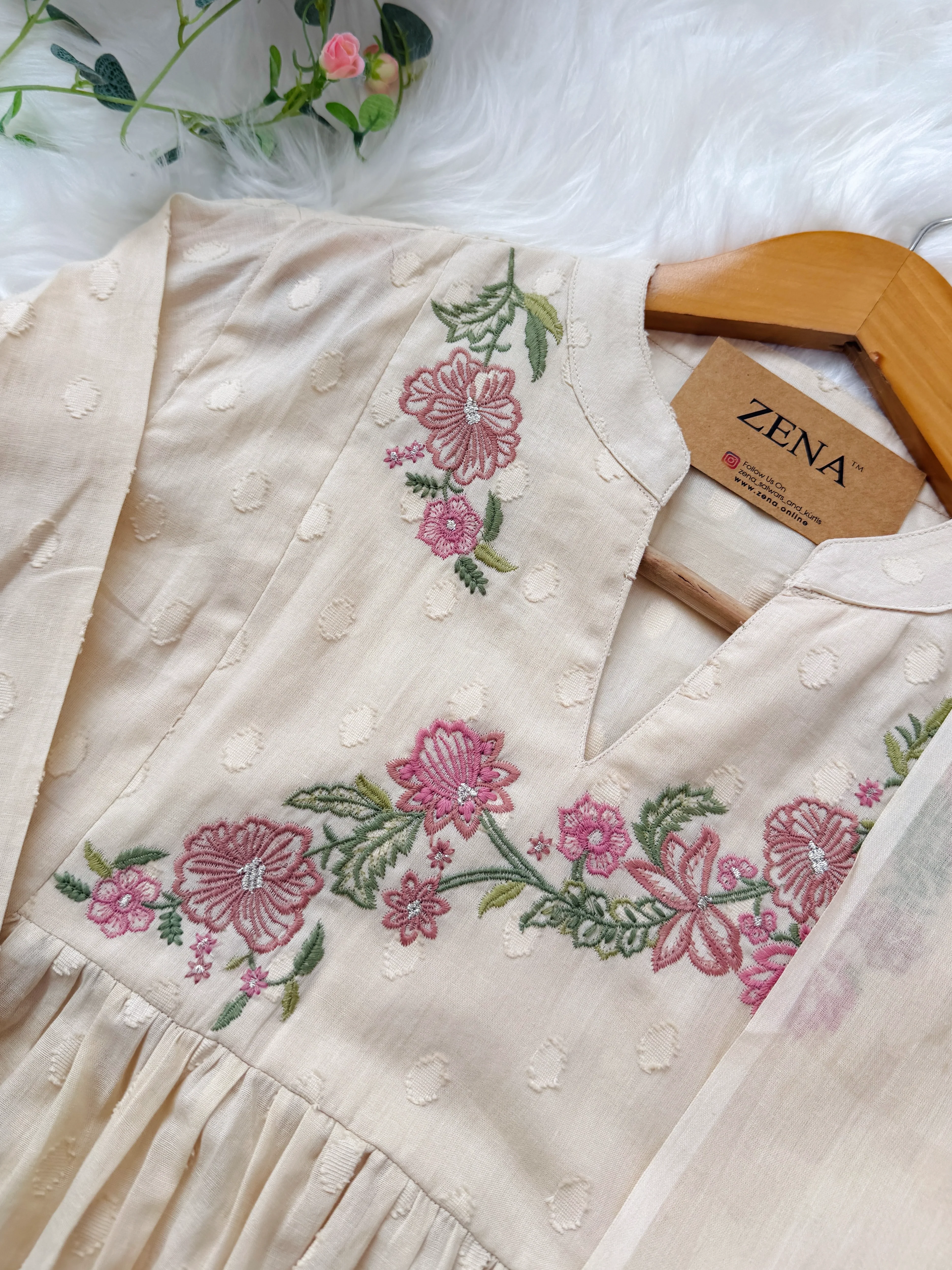 ✨ Pure Cotton Embroidered Anarkali Set ✨ - Image 7