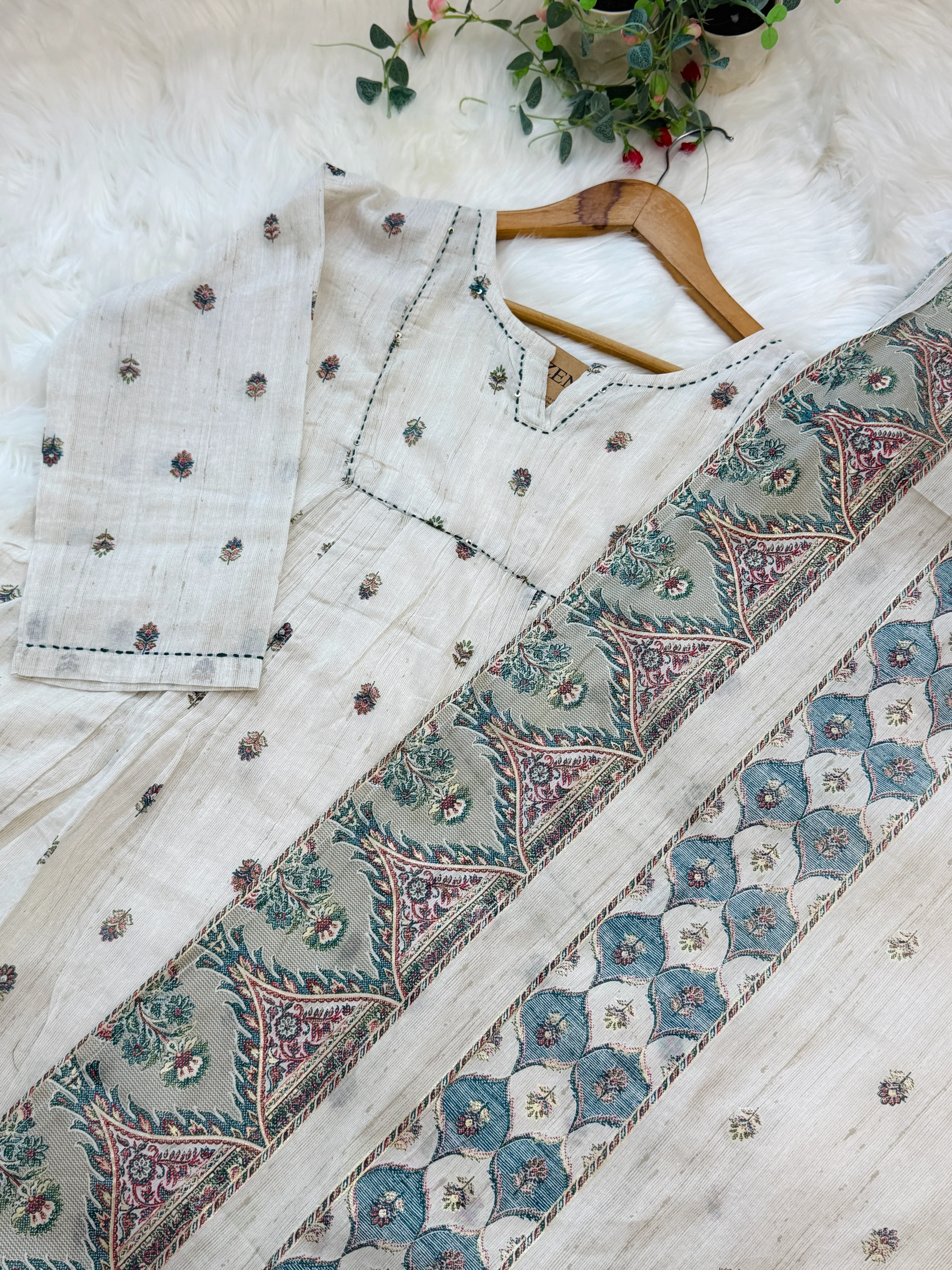 ✨ Pure Cotton Embroidered Anarkali Set ✨ - Image 4