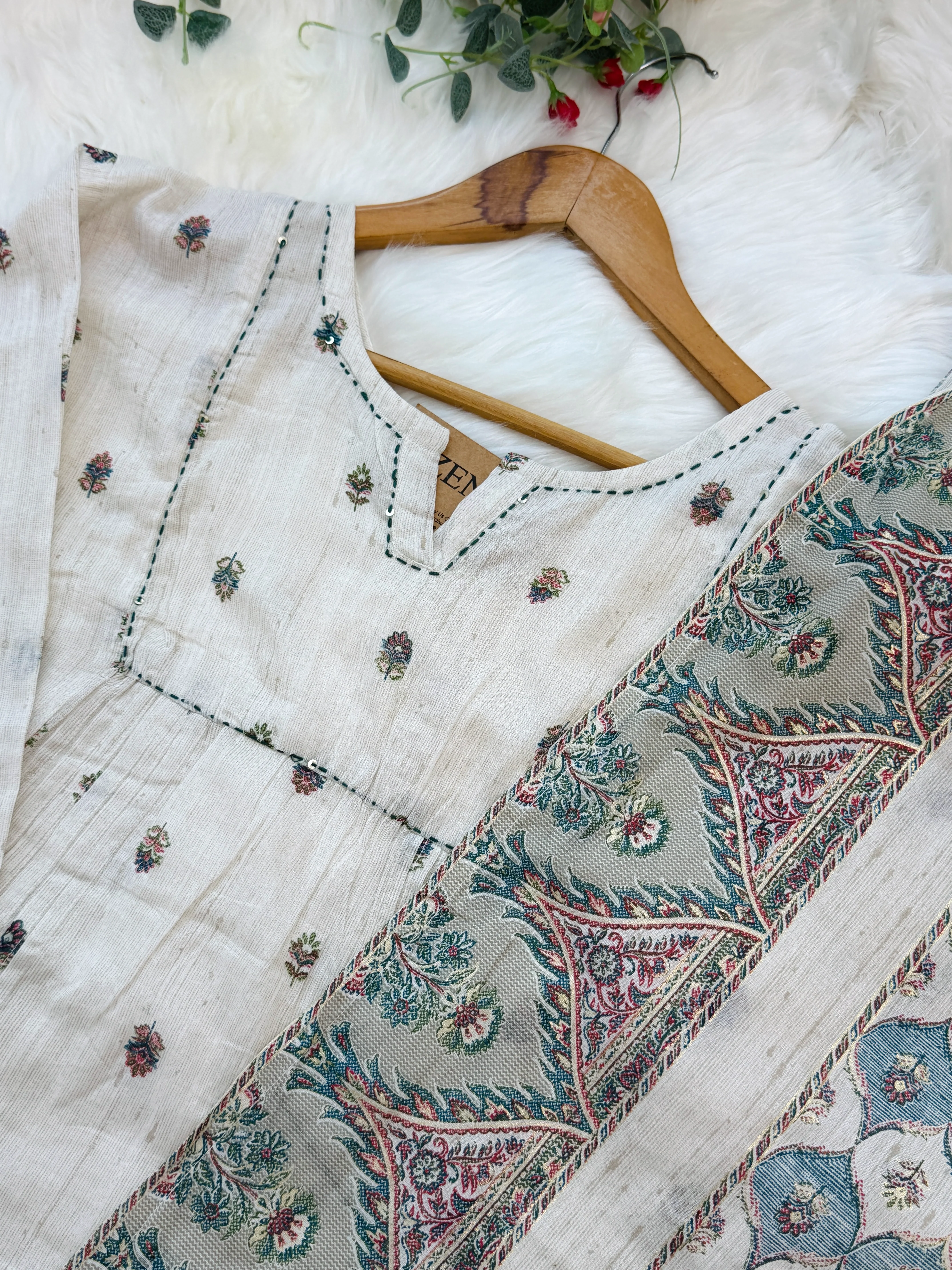 ✨ Pure Cotton Embroidered Anarkali Set ✨ - Image 5