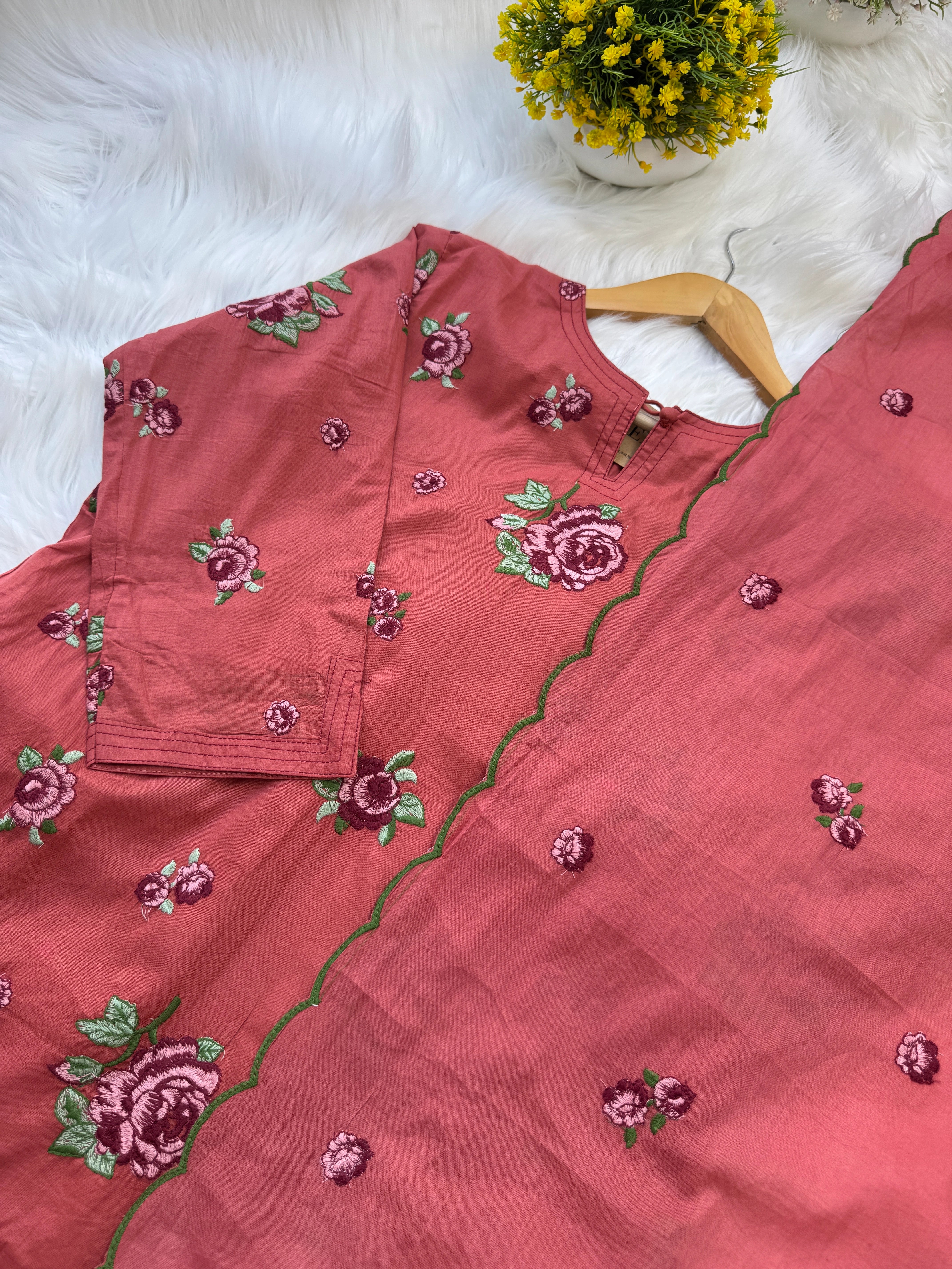 β¨ Pure Cotton Embroidered Kurti Set β¨ - Image 4