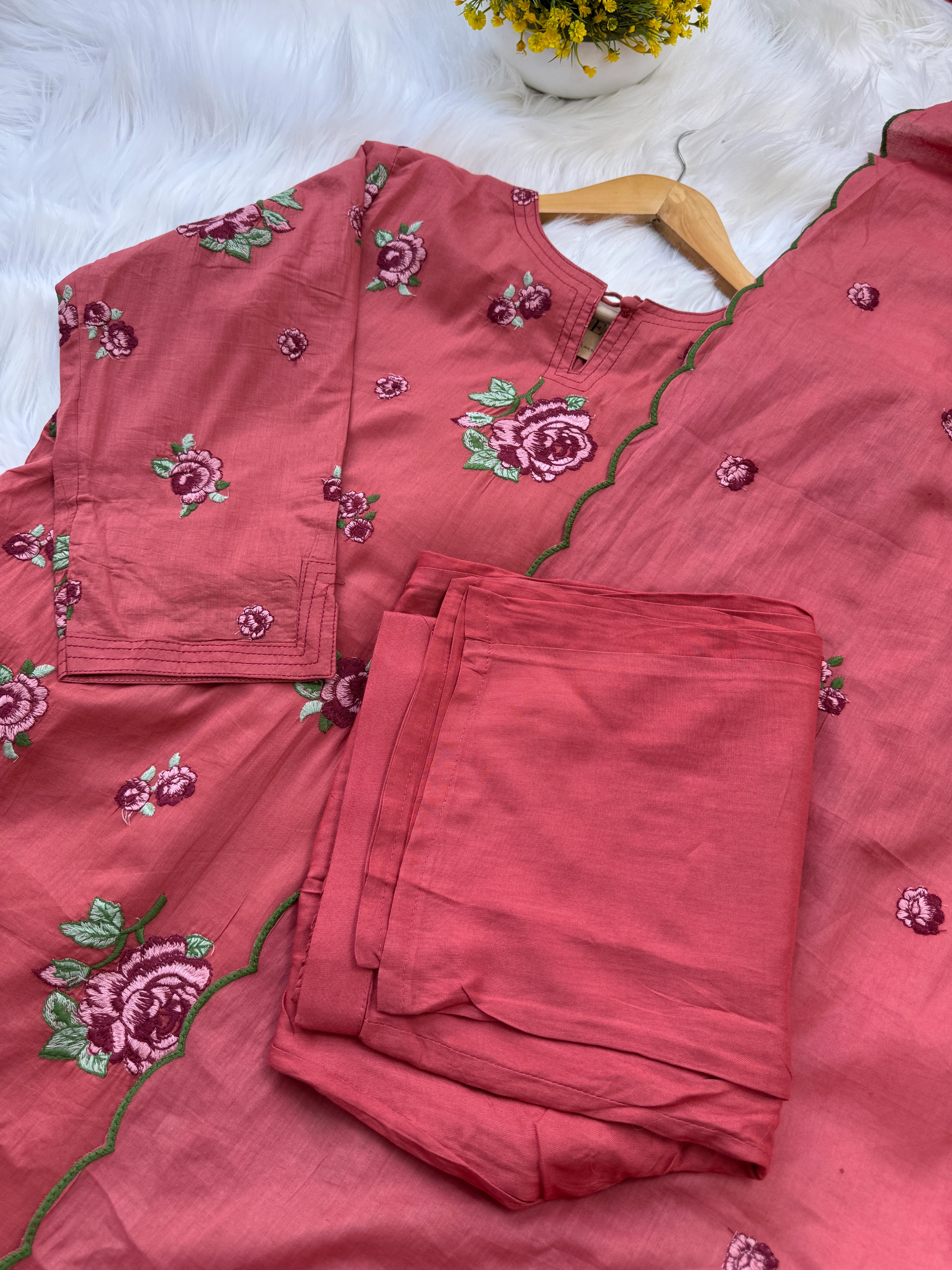 β¨ Pure Cotton Embroidered Kurti Set β¨ - Image 5