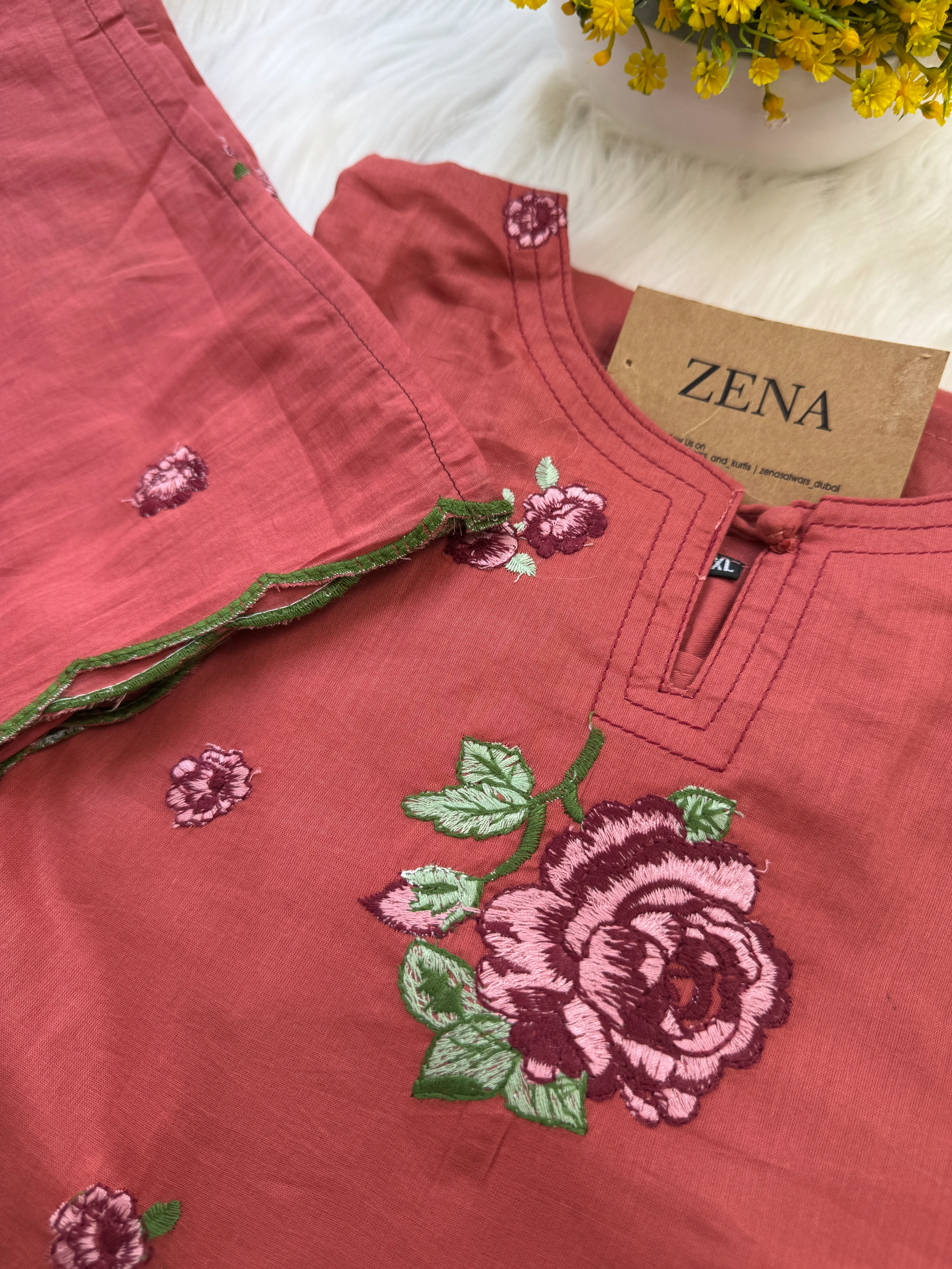 β¨ Pure Cotton Embroidered Kurti Set β¨ - Image 6